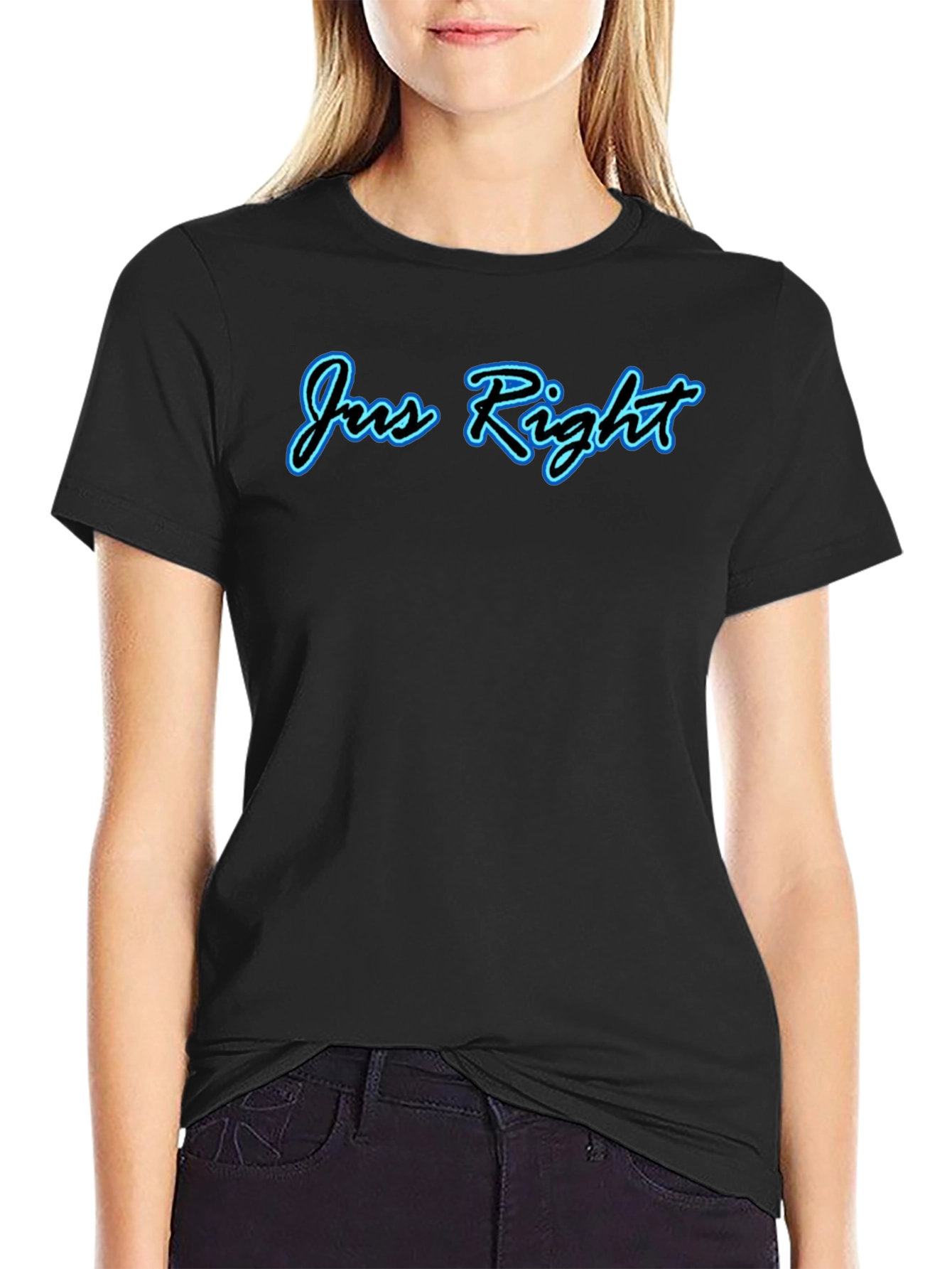 Jus Right Graphic Tee - Stylish Black Cotton T-Shirt
