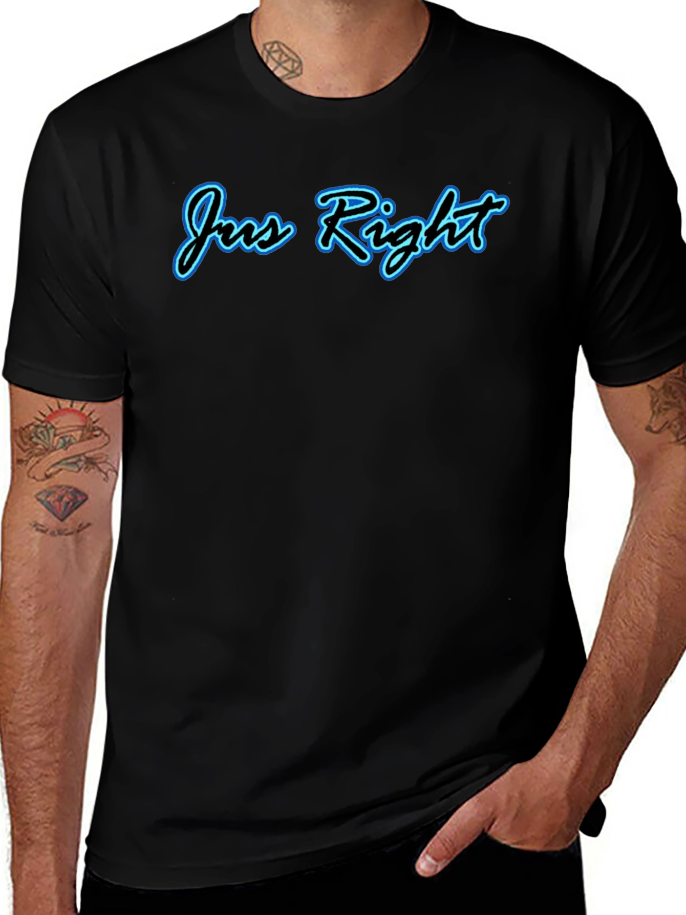 Jus Right Graphic Tee - Stylish Black Cotton T-Shirt