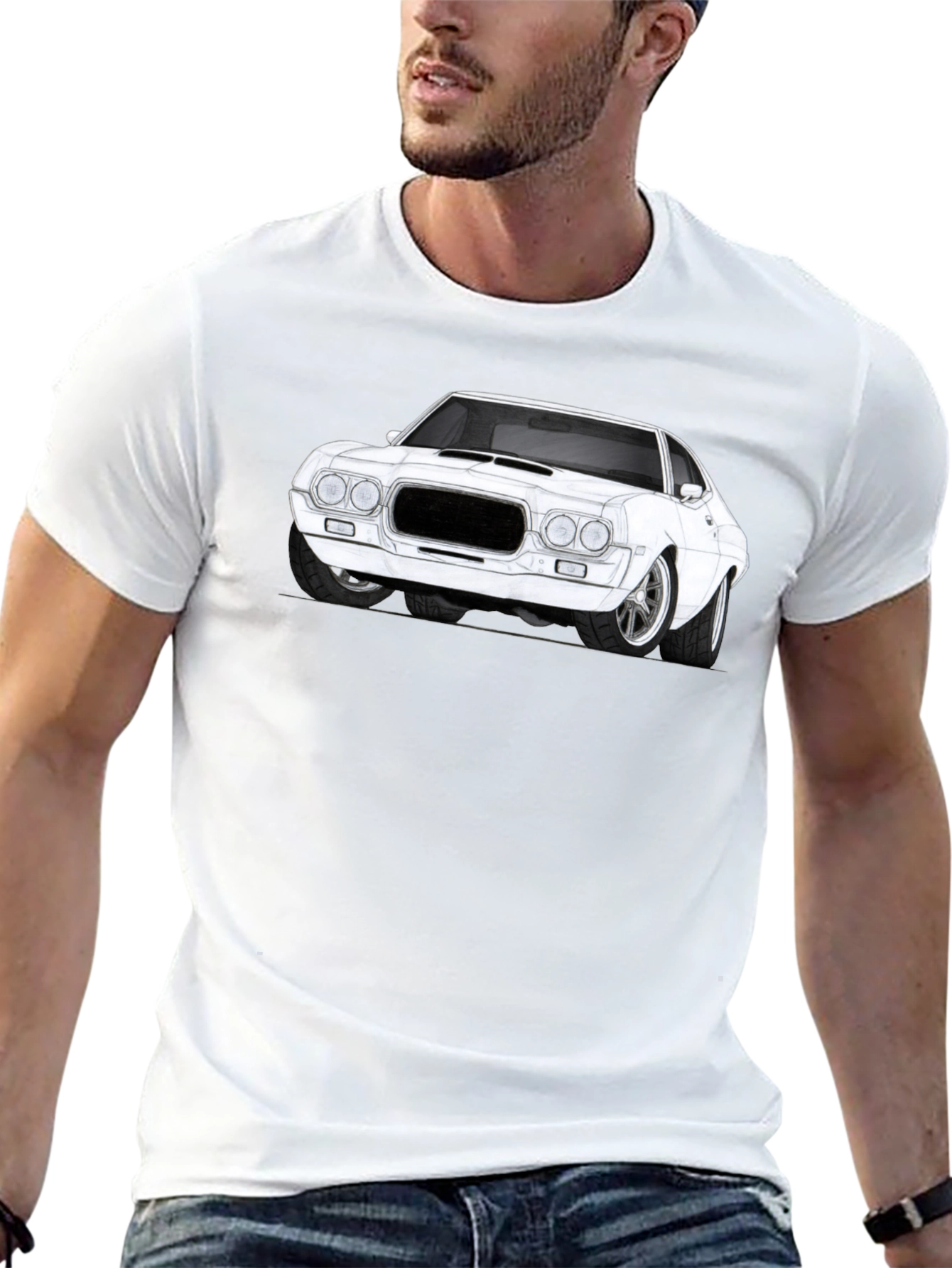 Classic Car Graphic T-Shirt - Black