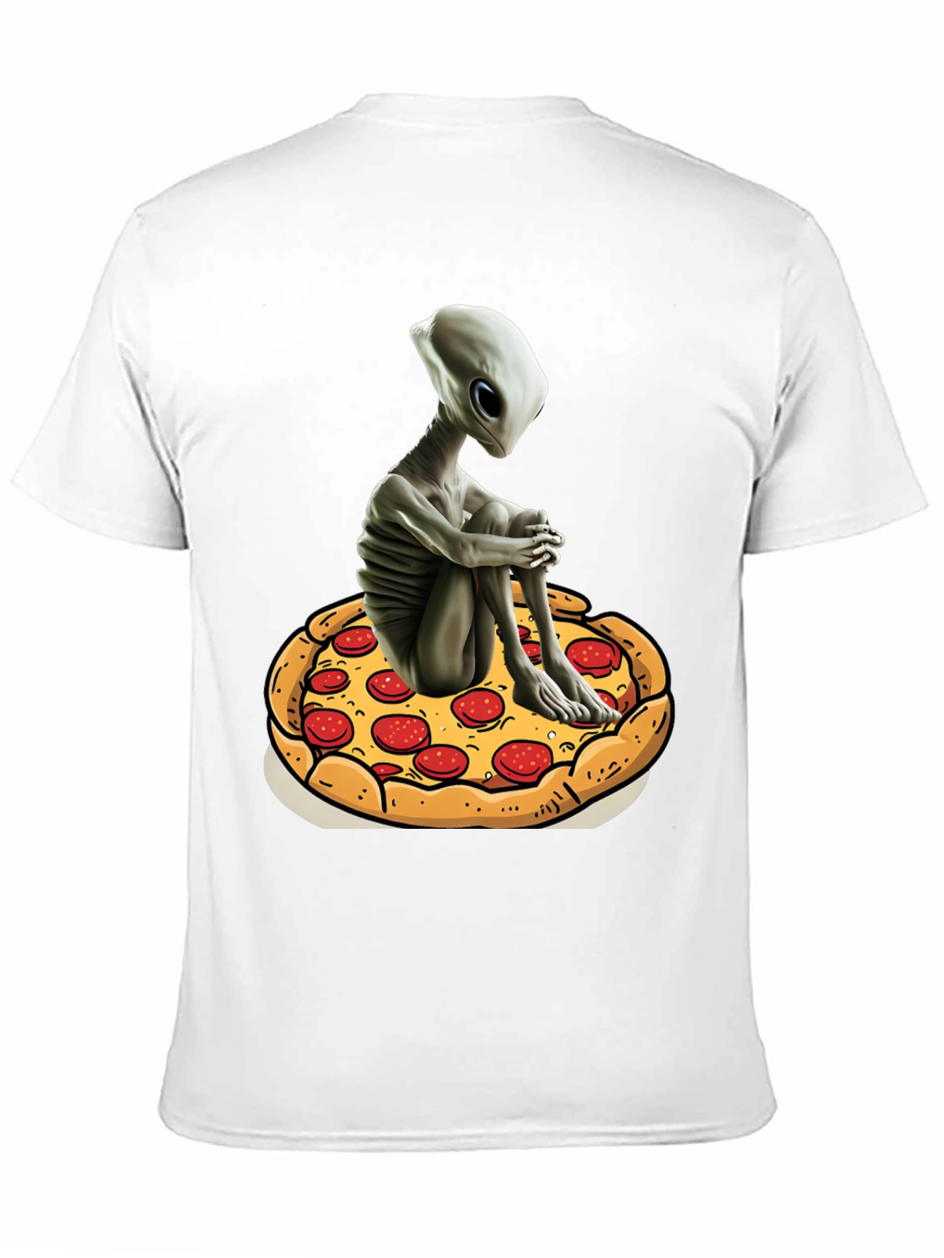 Alien Pizza Graphic Tee - Unisex Black Cotton T-Shirt