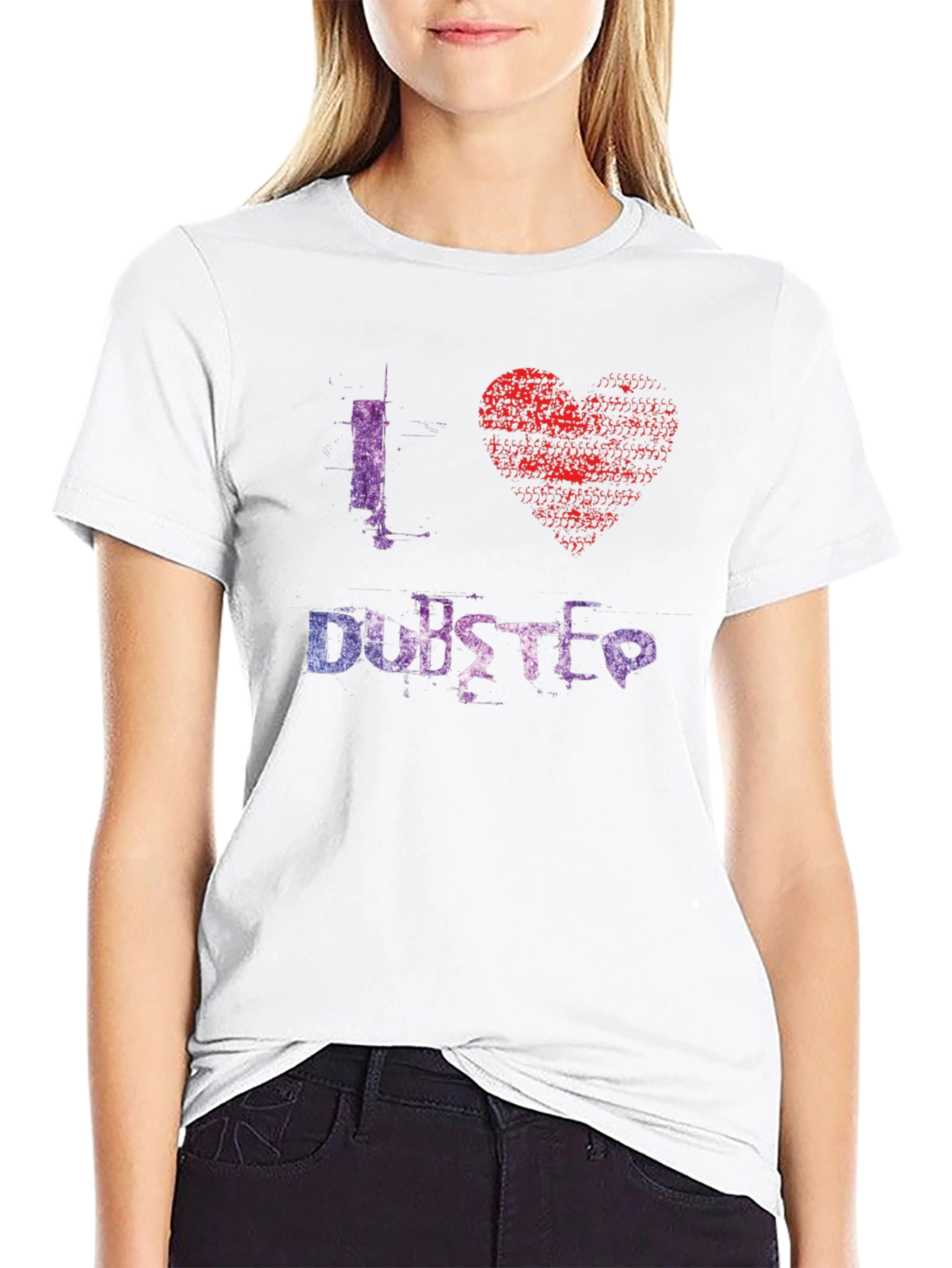 I Love Dubstep Graphic Tee - Black Cotton T-Shirt