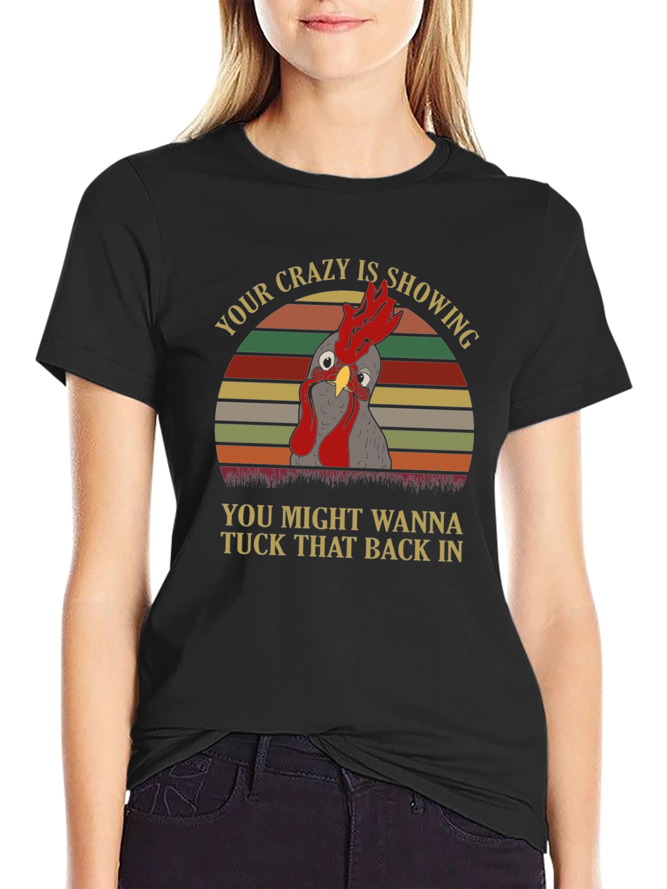 Crazy Chicken Graphic T-Shirt