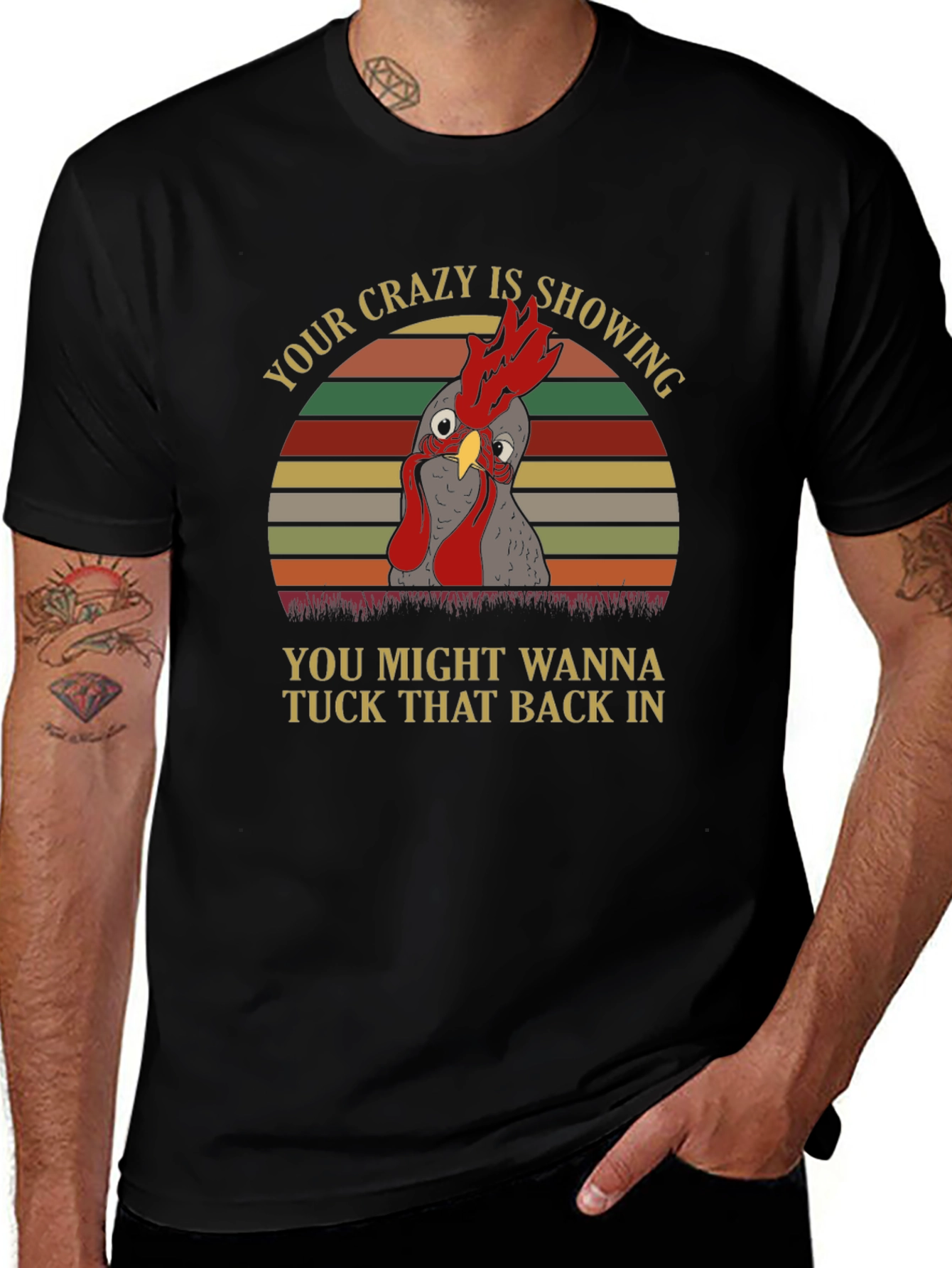 Crazy Chicken Graphic T-Shirt