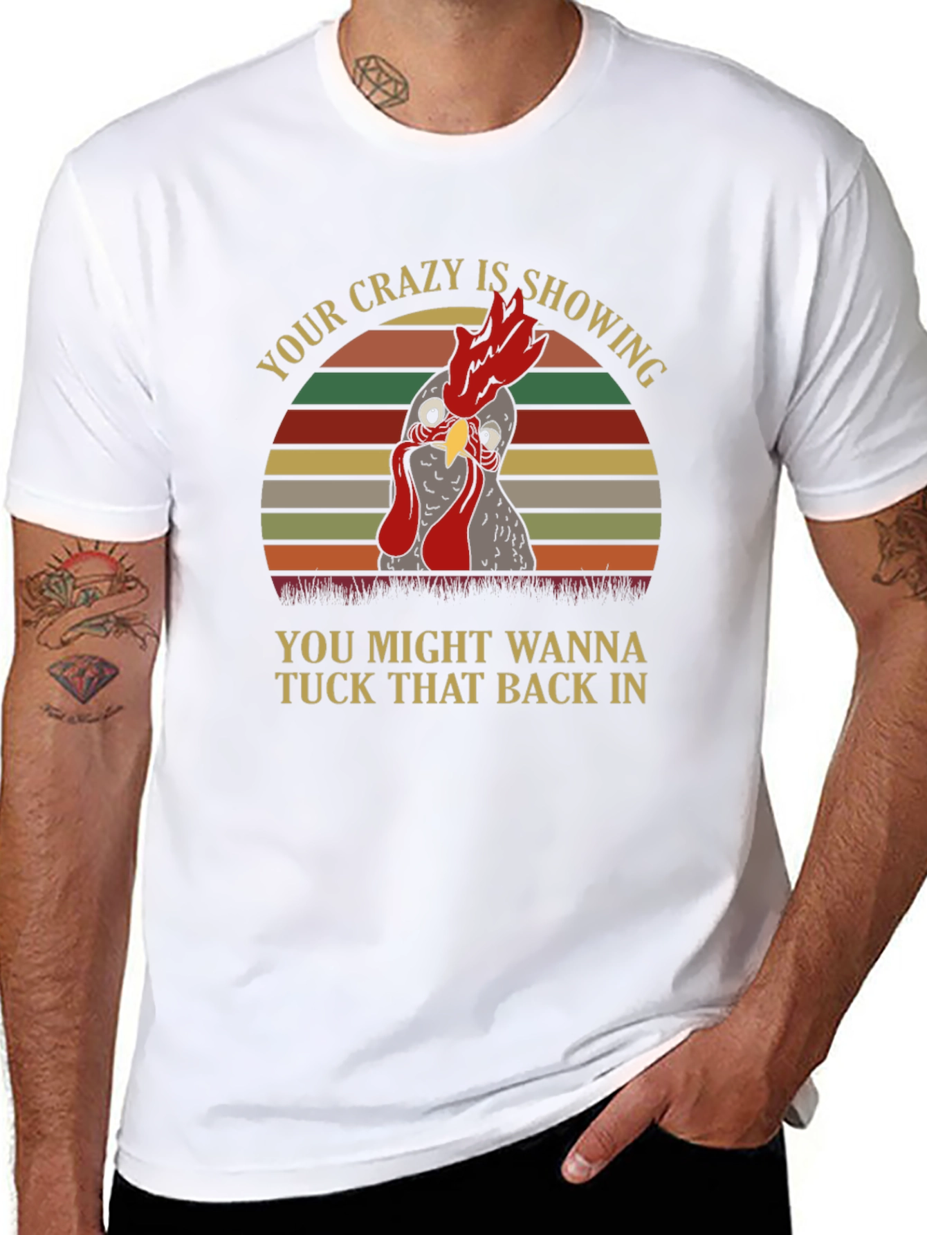 Crazy Chicken Graphic T-Shirt