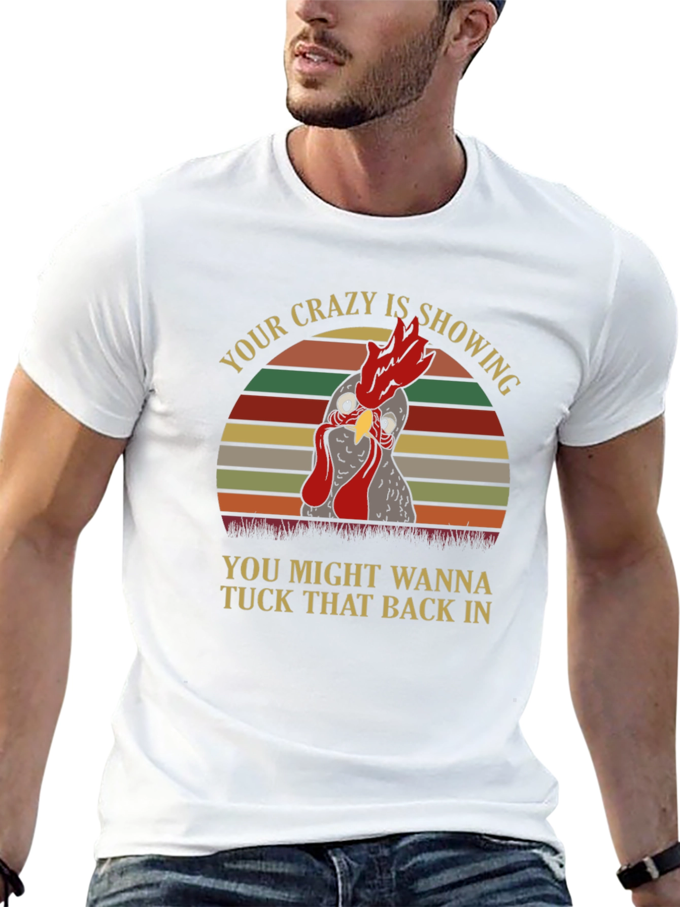 Crazy Chicken Graphic T-Shirt