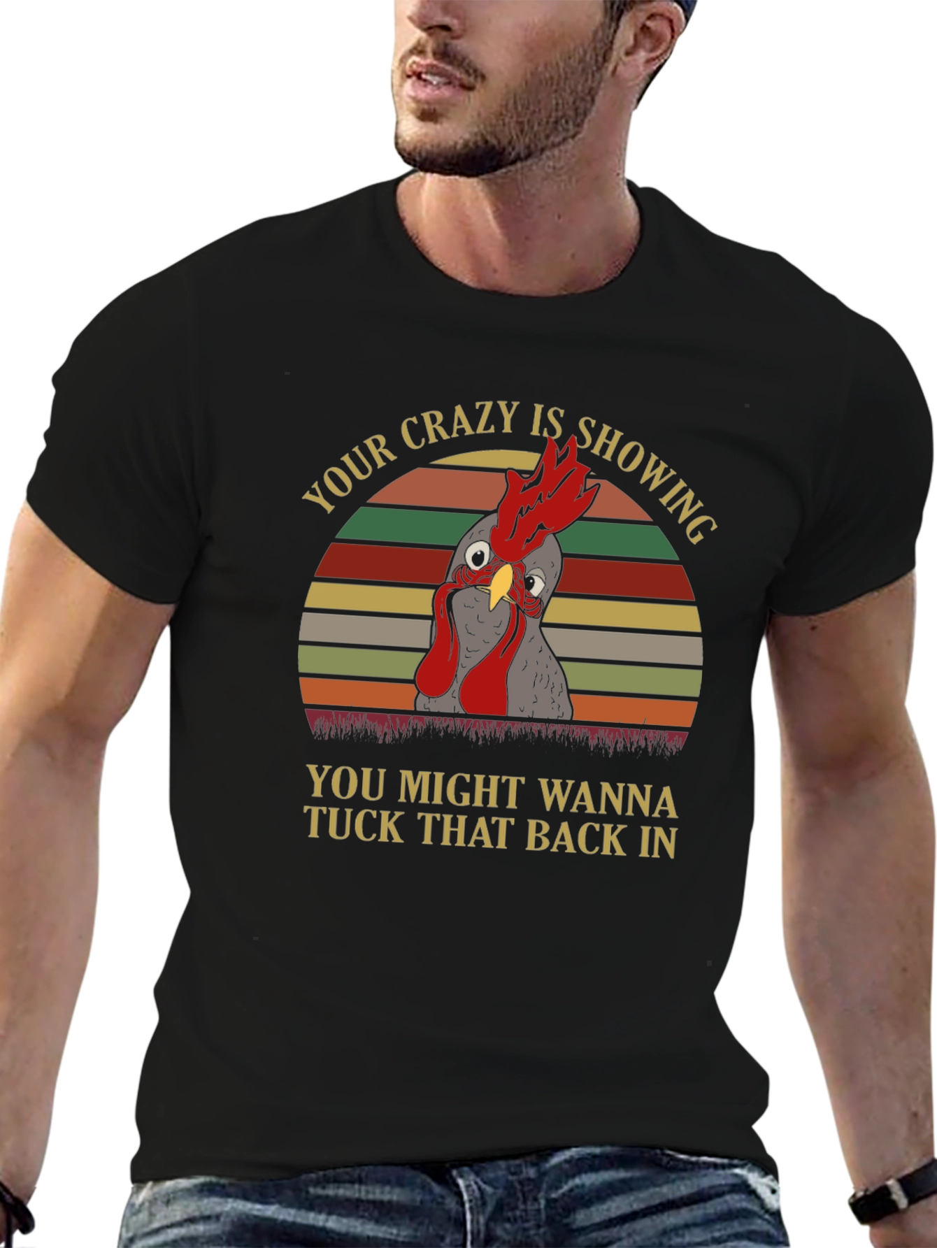 Crazy Chicken Graphic T-Shirt