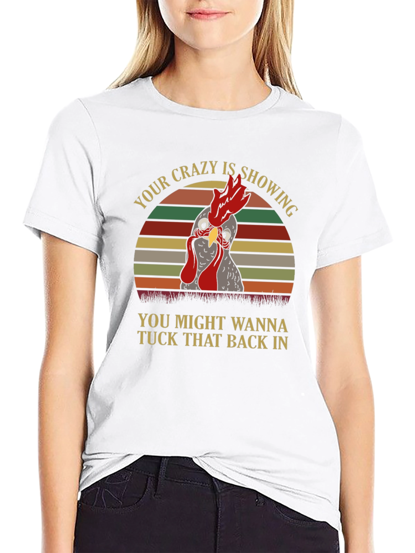 Crazy Chicken Graphic T-Shirt