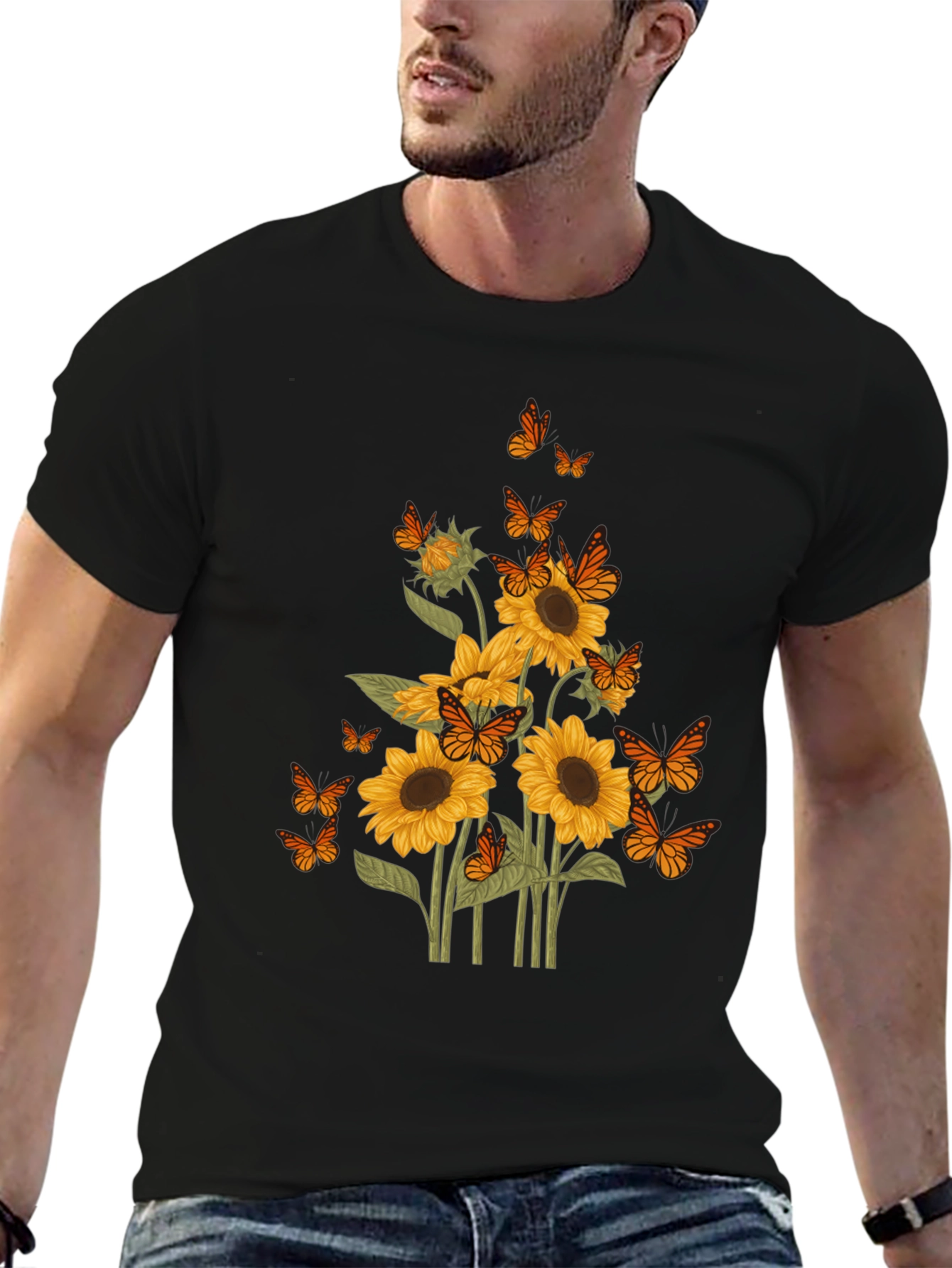 Sunflower Butterfly Graphic Tee