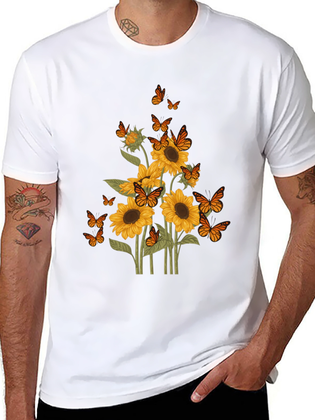 Sunflower Butterfly Graphic Tee