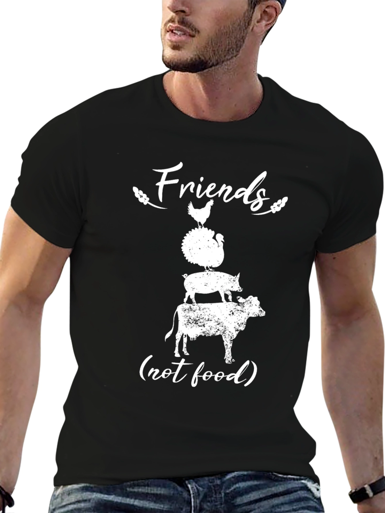Vegan T-Shirt - Friends Not Food Animal Rights