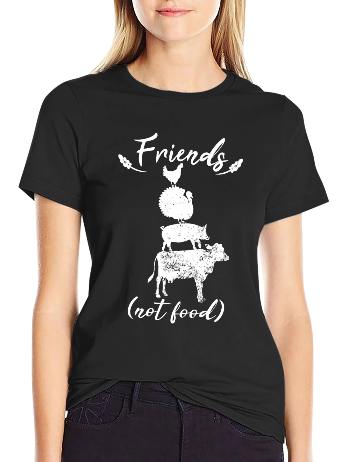 Vegan T-Shirt - Friends Not Food Animal Rights