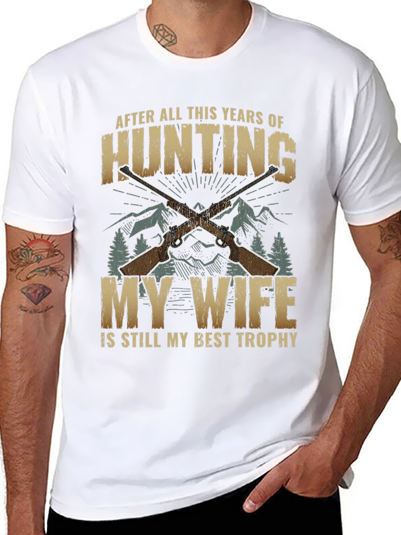 Hunting Wife Best Trophy Graphic T-Shirt