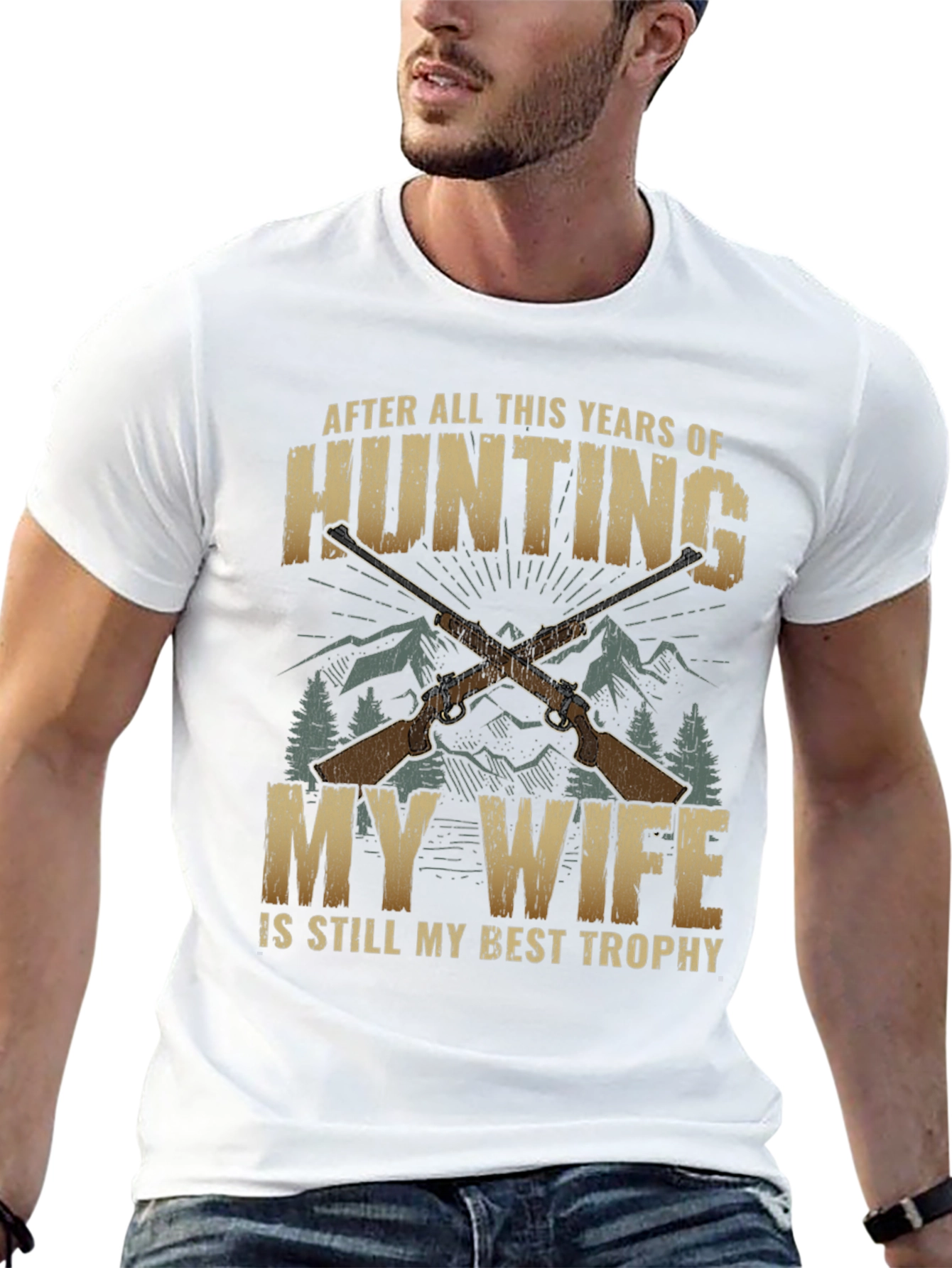 Hunting Wife Best Trophy Graphic T-Shirt