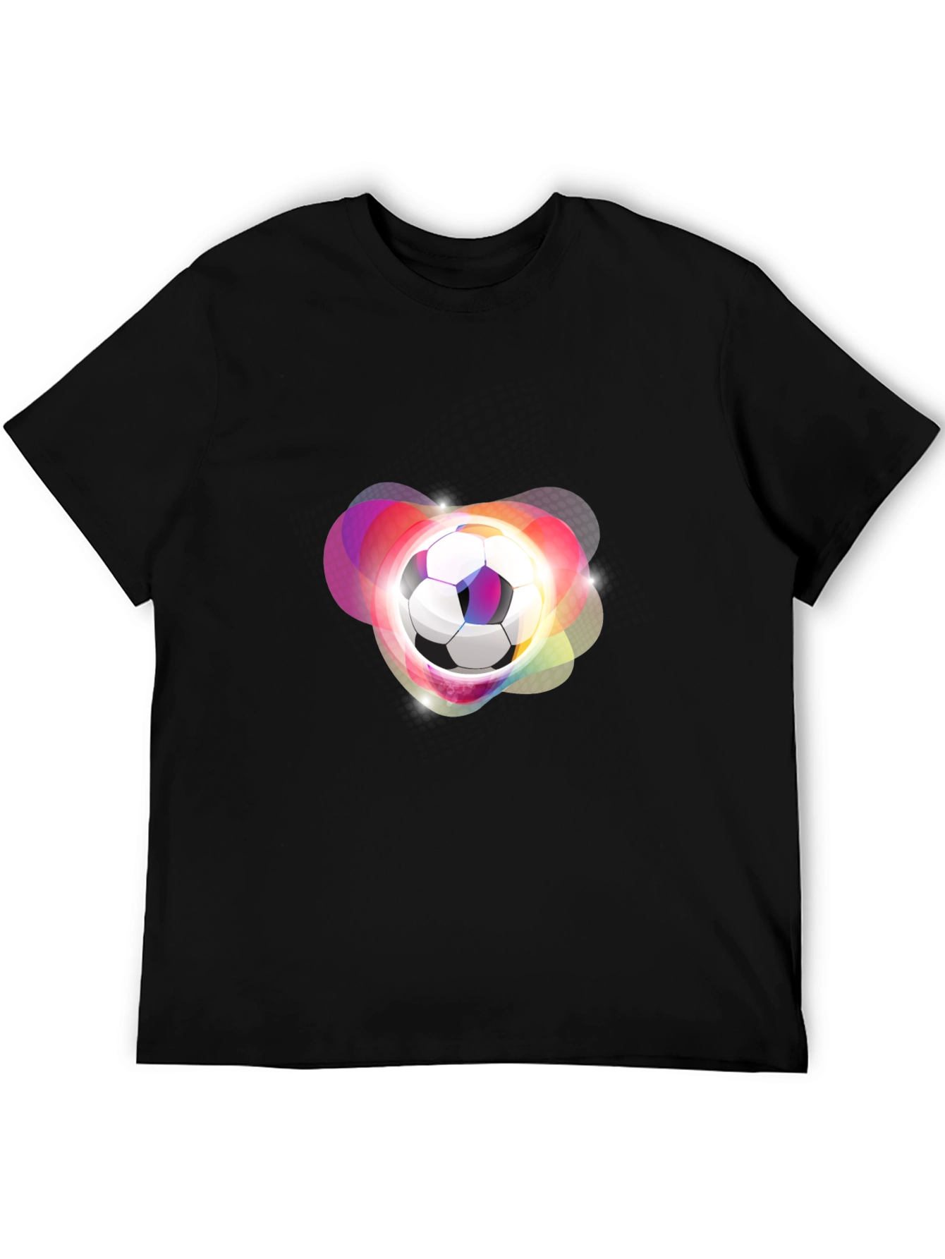 Futuristic Soccer Ball Graphic Tee - Black