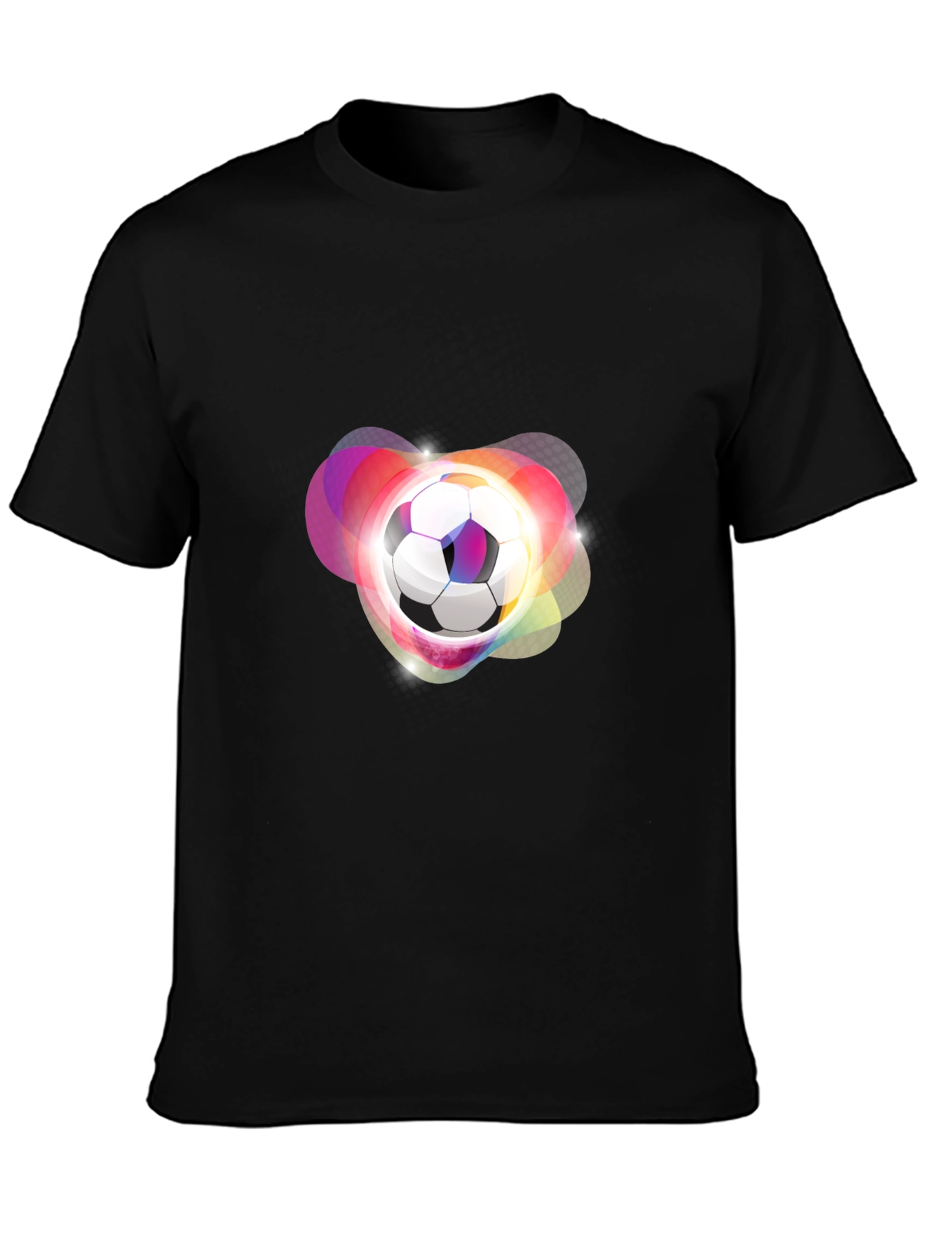 Futuristic Soccer Ball Graphic Tee - Black