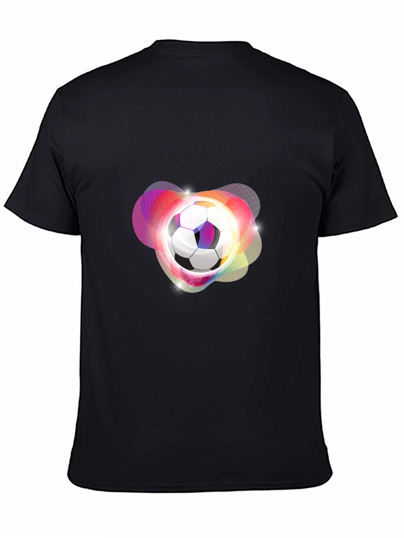 Futuristic Soccer Ball Graphic Tee - Black