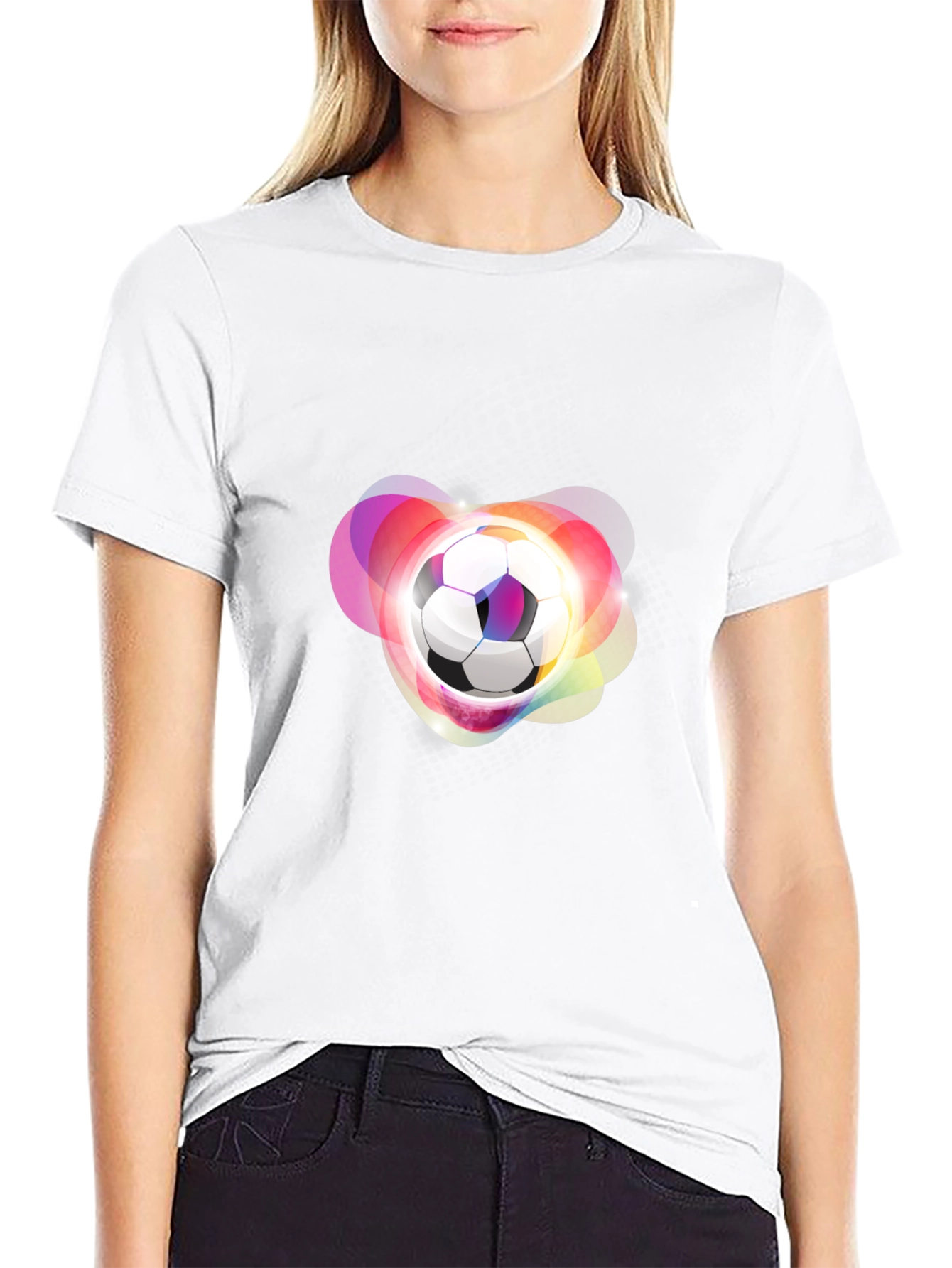 Futuristic Soccer Ball Graphic Tee - Black