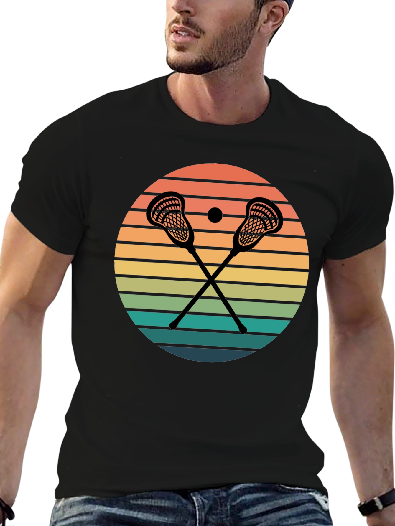 Lacrosse Sunset Graphic T-Shirt