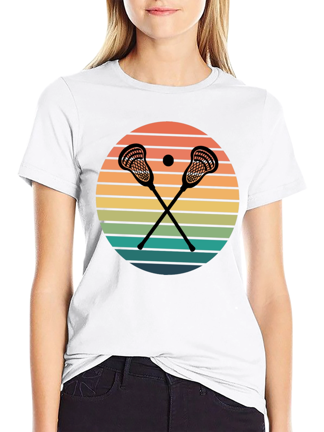 Lacrosse Sunset Graphic T-Shirt