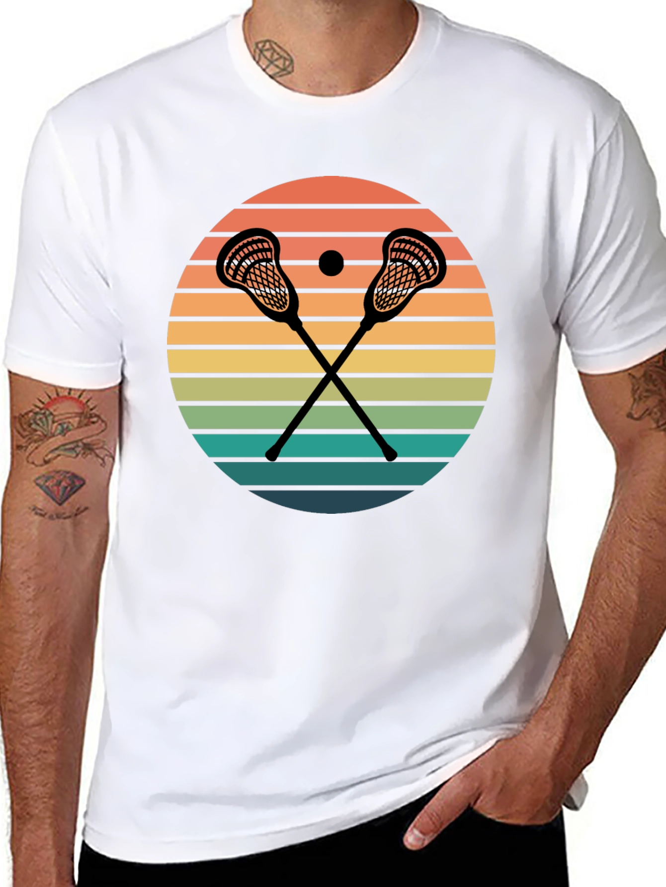 Lacrosse Sunset Graphic T-Shirt