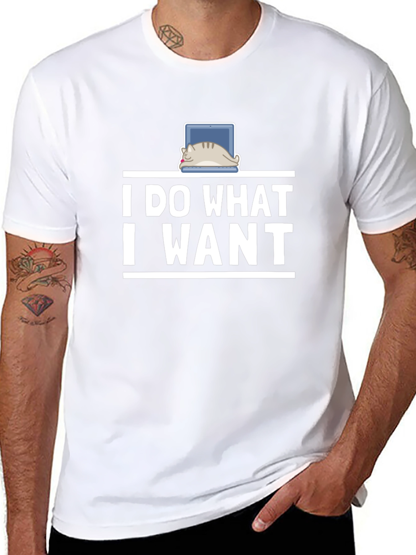 I Do What I Want Cat Laptop T-Shirt