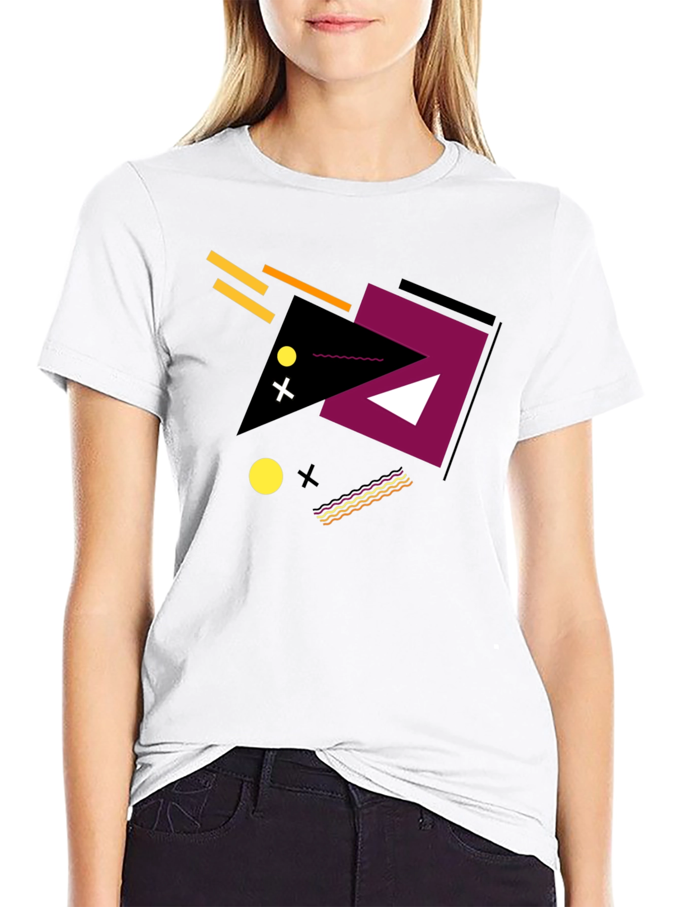 Geometric Design Tee - Modern Black Graphic T-Shirt