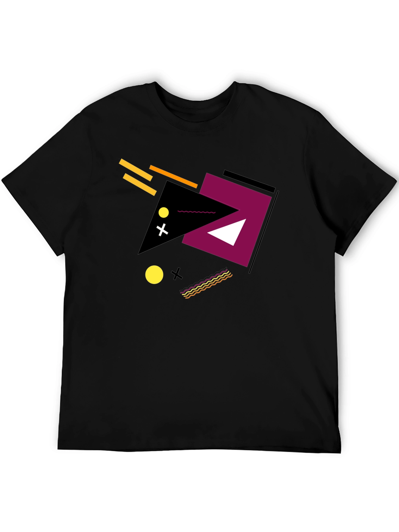 Geometric Design Tee - Modern Black Graphic T-Shirt