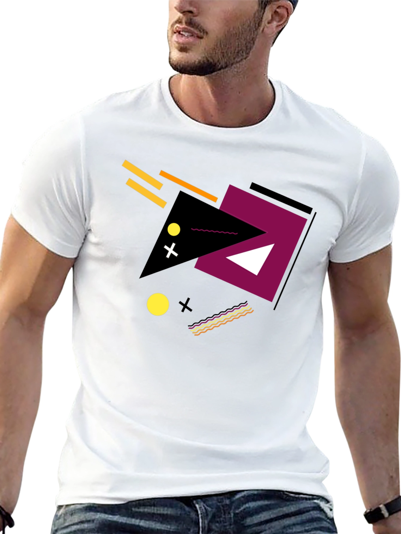 Geometric Design Tee - Modern Black Graphic T-Shirt