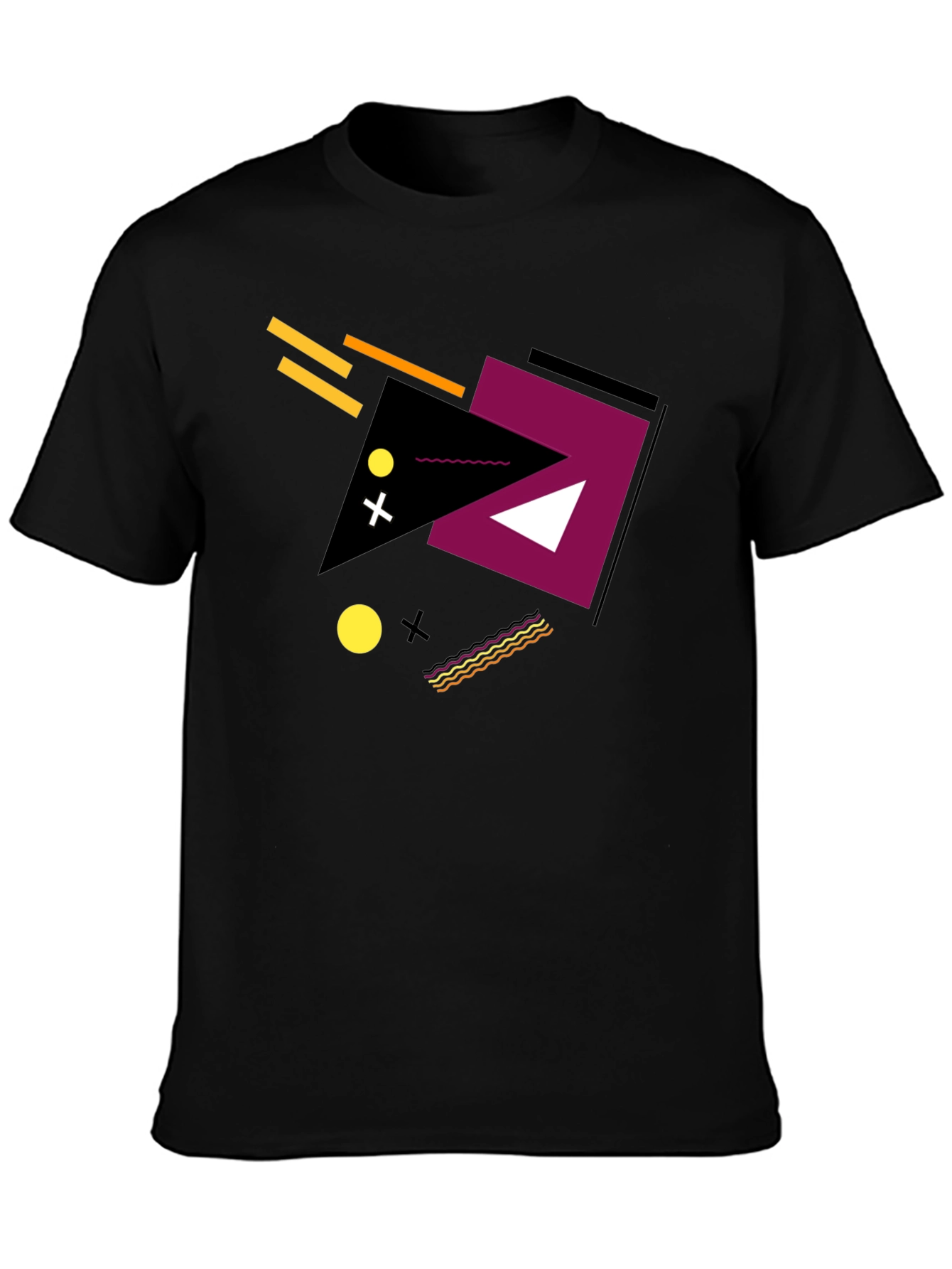 Geometric Design Tee - Modern Black Graphic T-Shirt