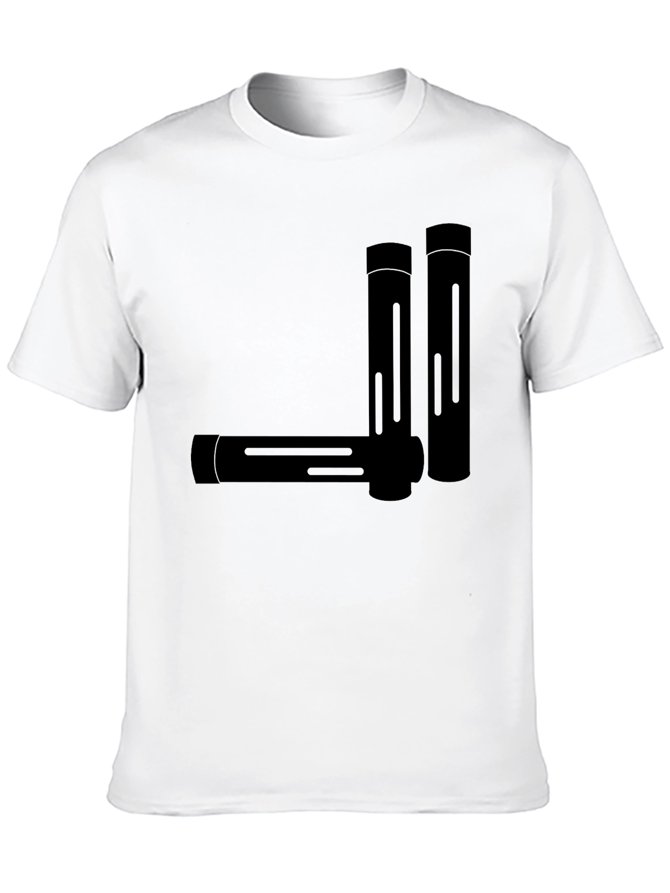 Minimalist Geometric Tubes Black T-Shirt