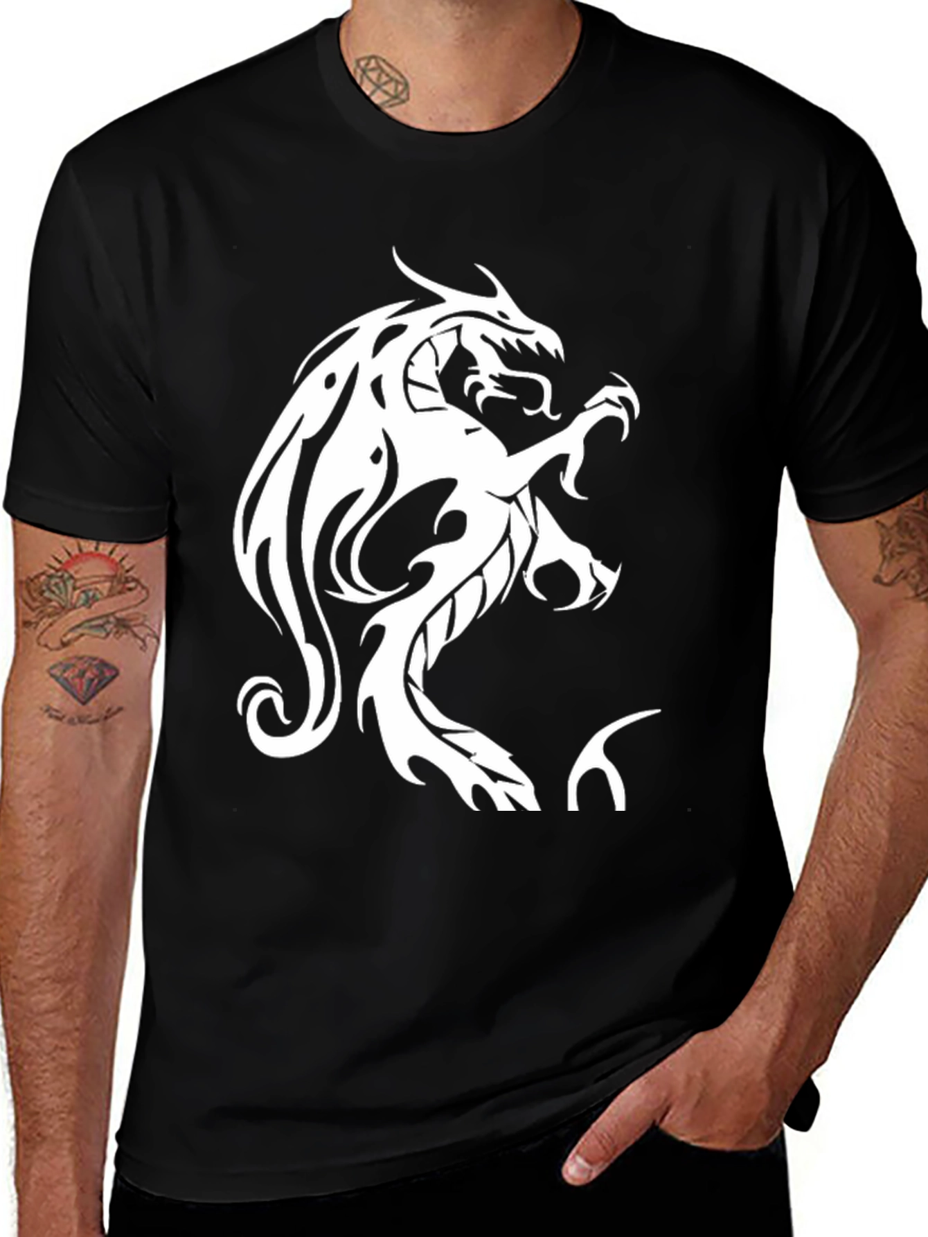 Black Dragon Graphic Tee - Bold Statement Style