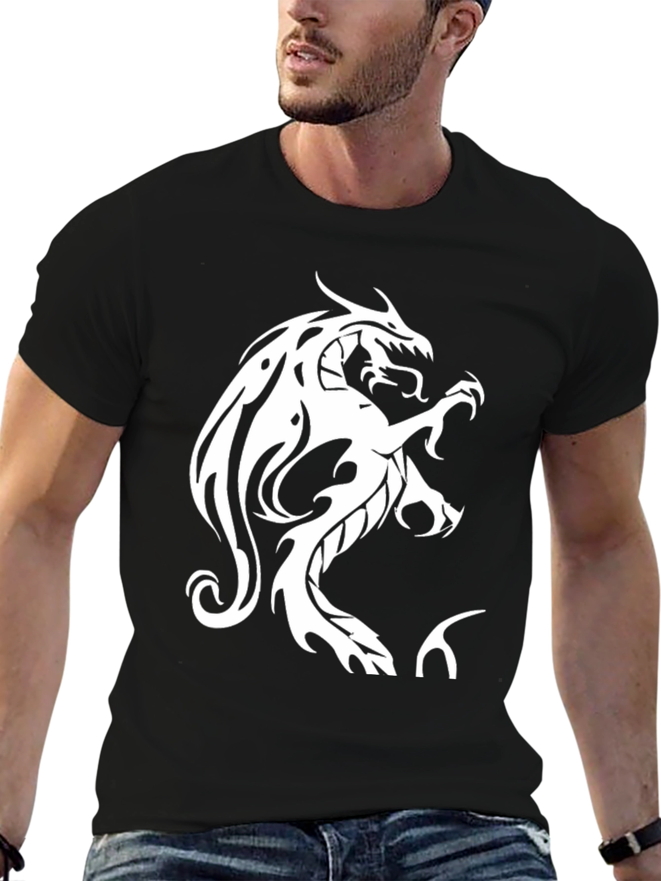 Black Dragon Graphic Tee - Bold Statement Style
