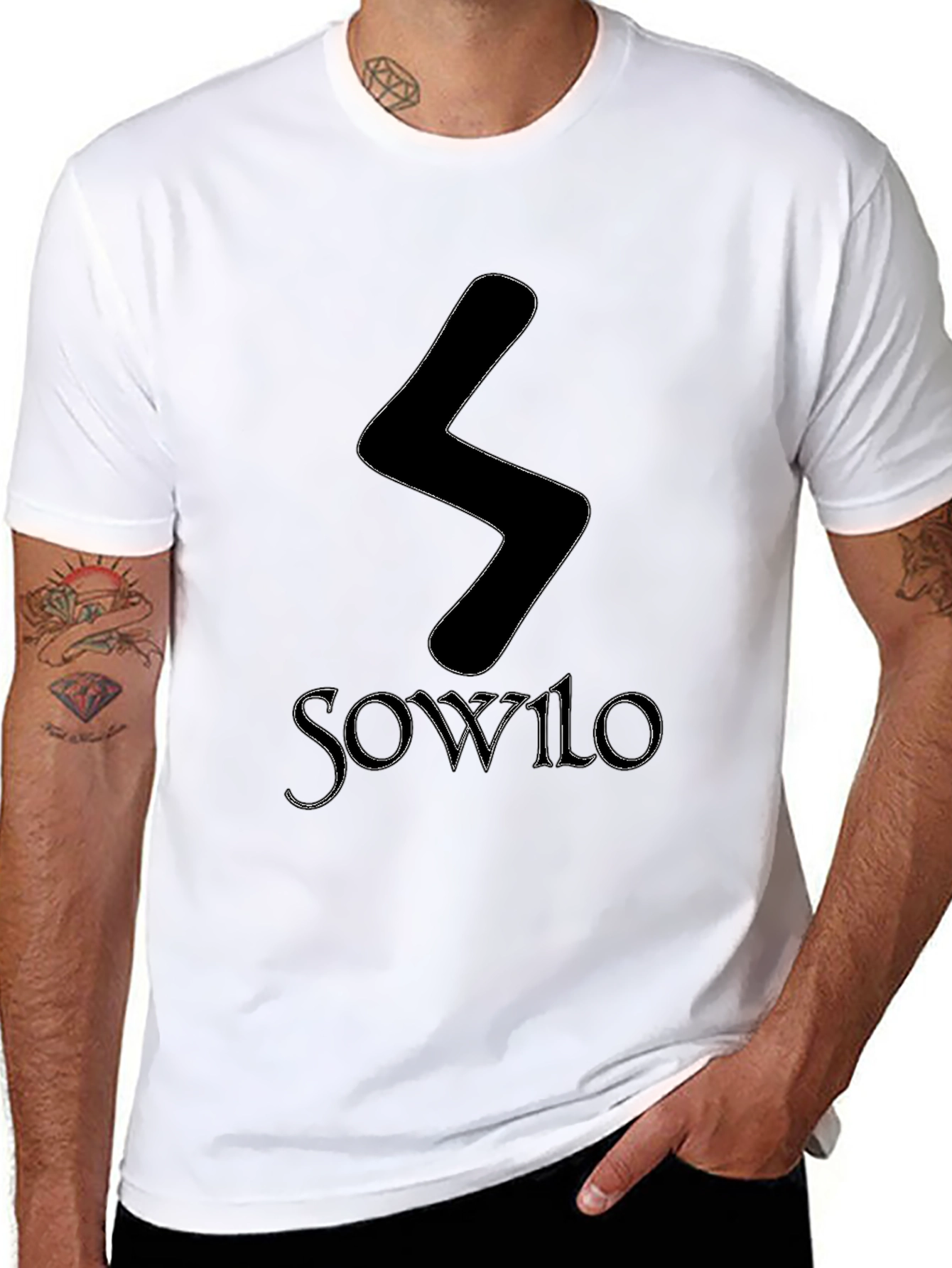 Sowilo Rune Graphic Tee - Black T-Shirt
