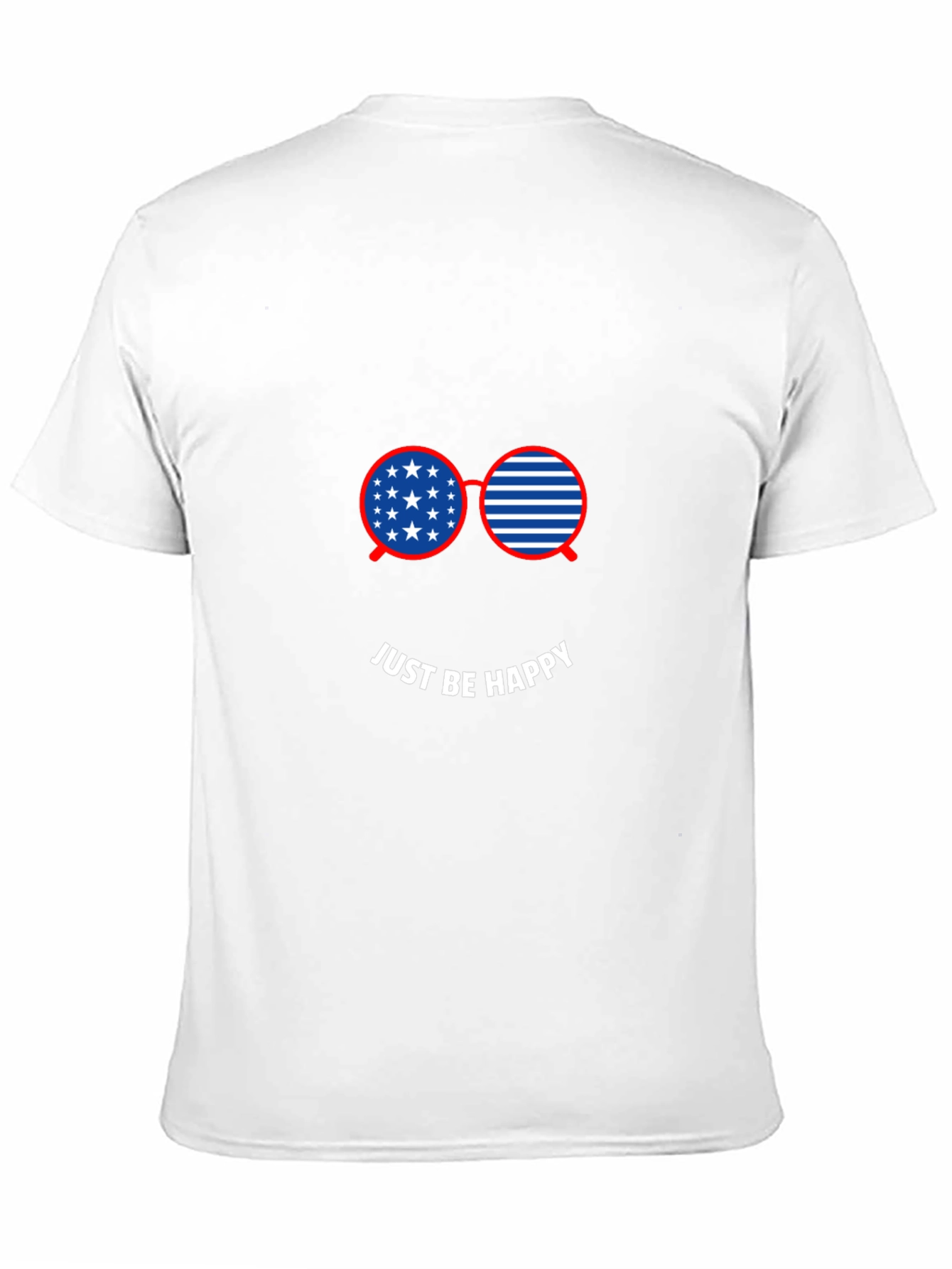 Just Be Happy American Flag Glasses Graphic Tee