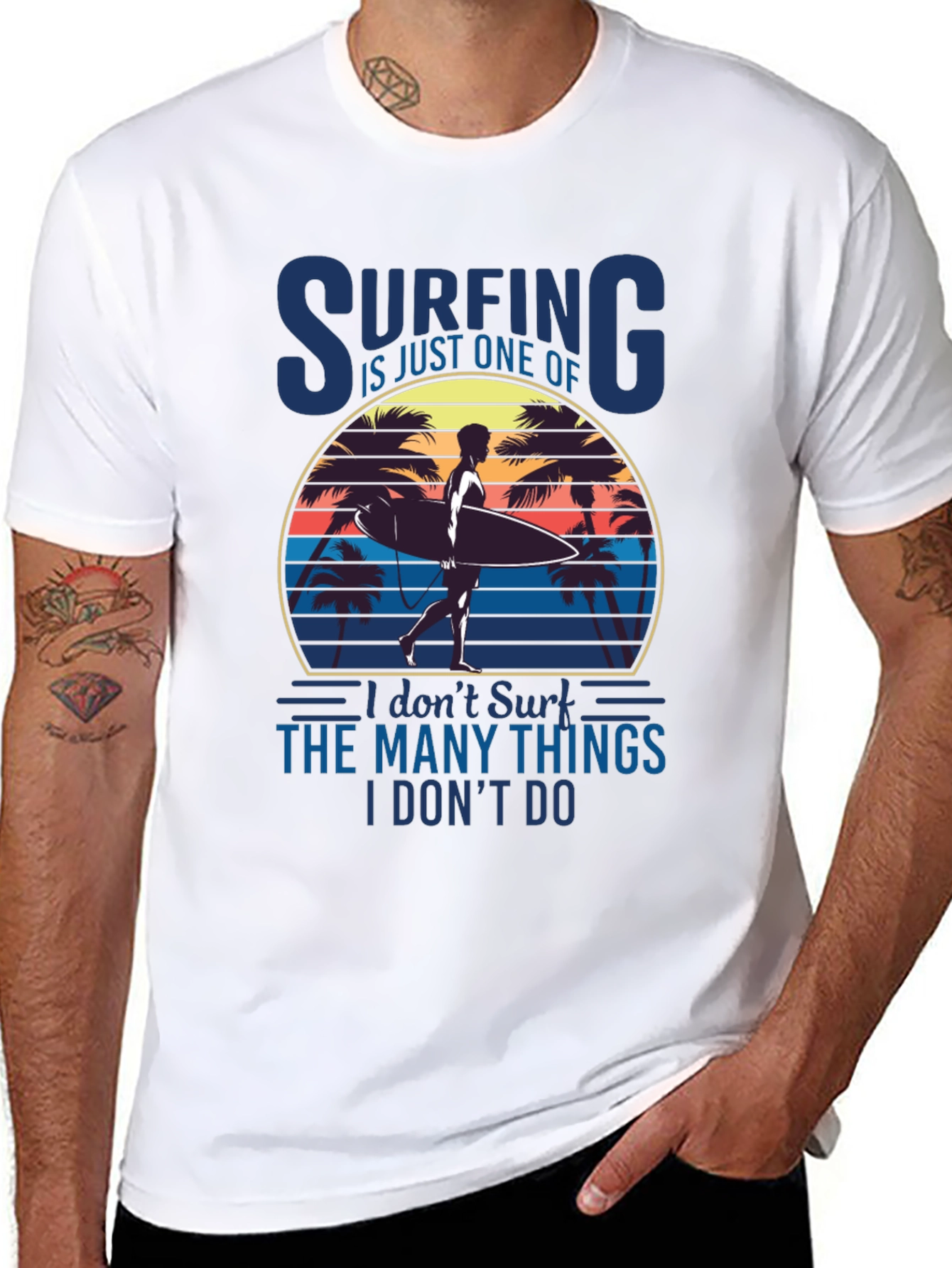 Surfing Sunset Graphic Tee - Beach Lover T-Shirt