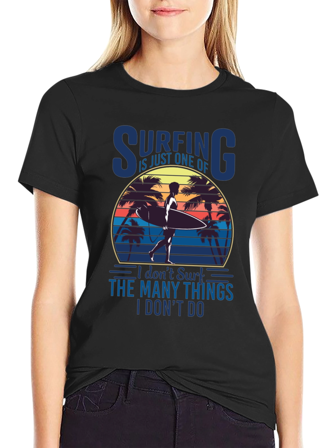 Surfing Sunset Graphic Tee - Beach Lover T-Shirt