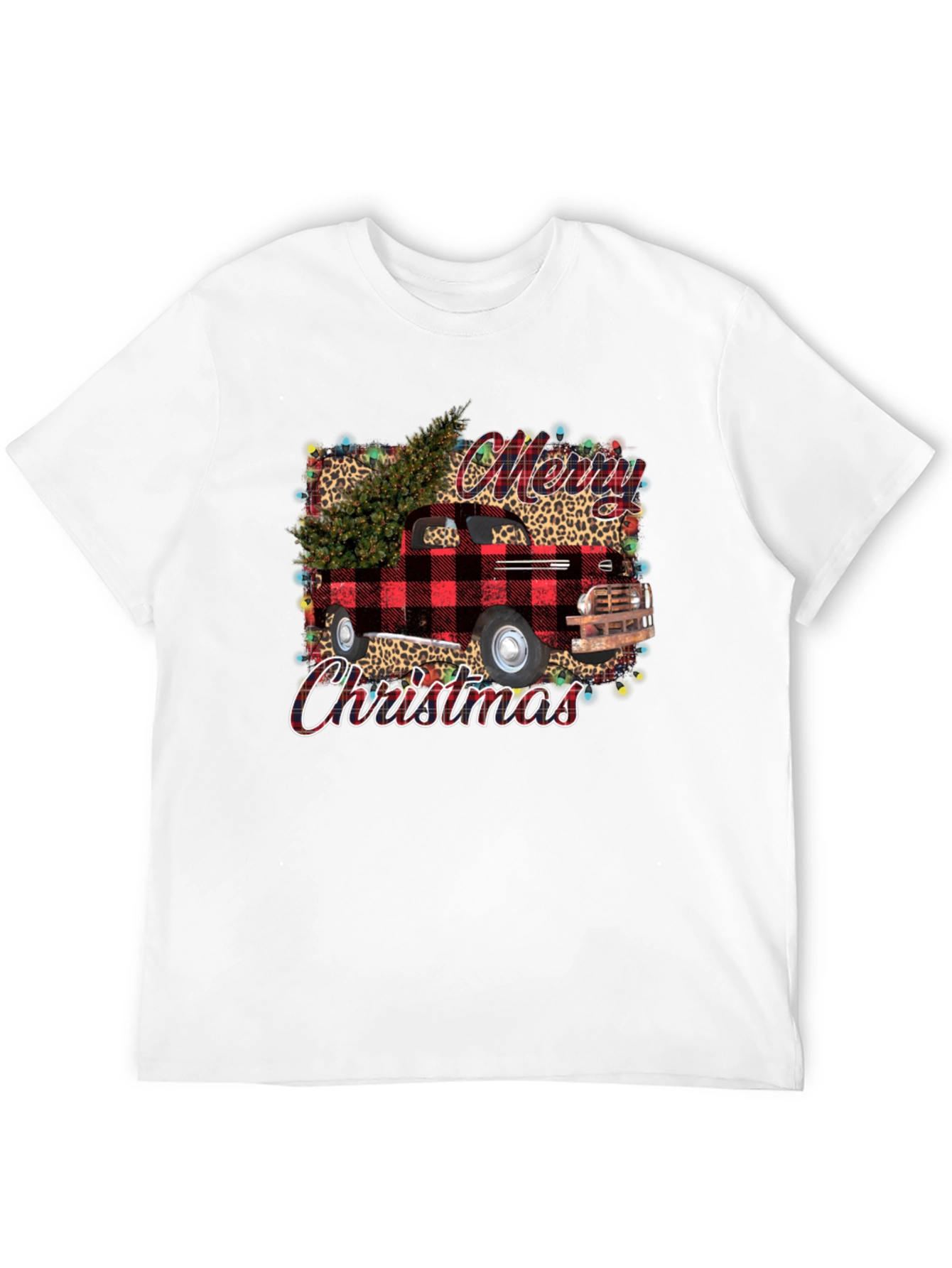 Merry Christmas Buffalo Plaid Truck T-Shirt