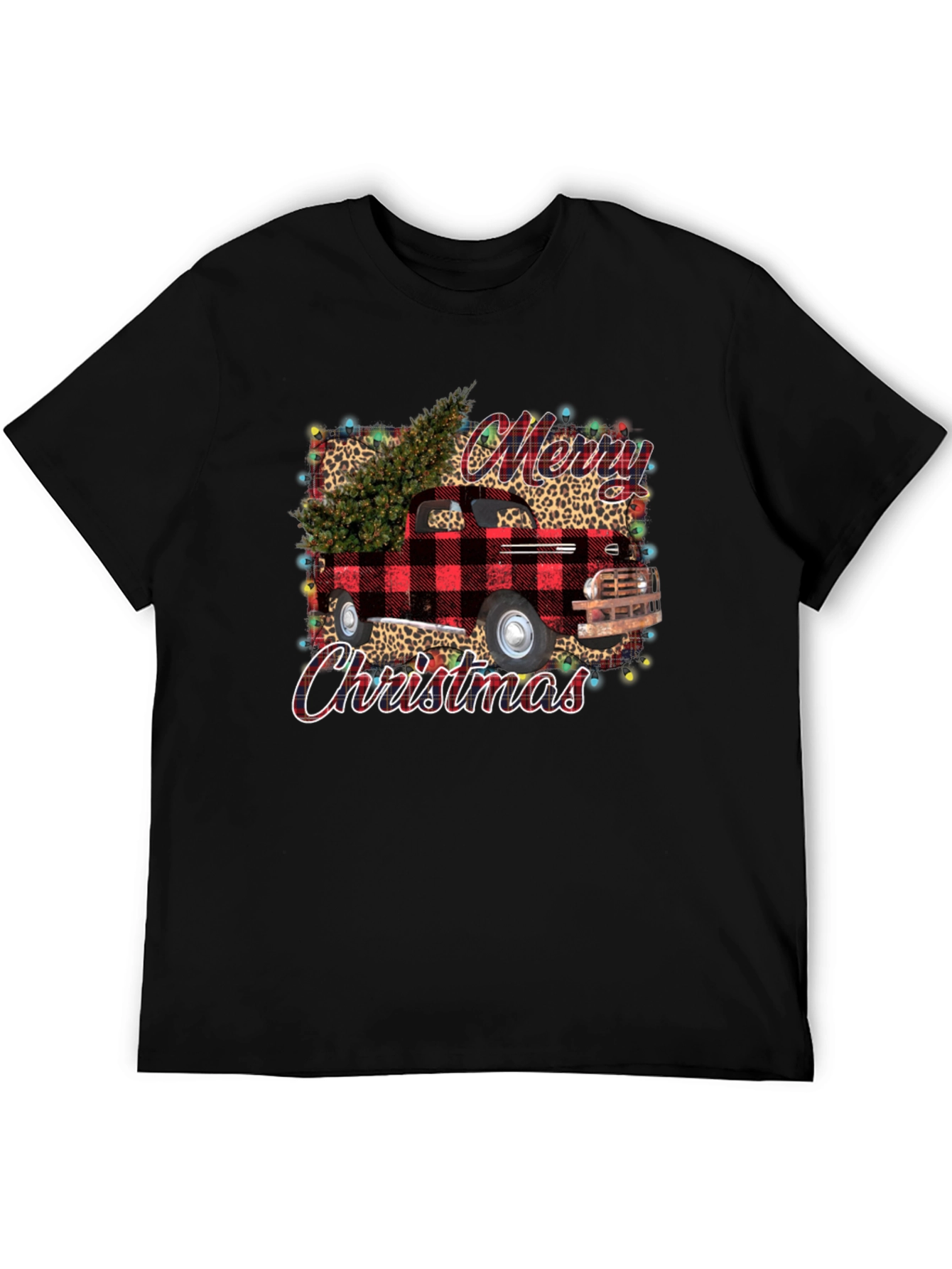 Merry Christmas Buffalo Plaid Truck T-Shirt