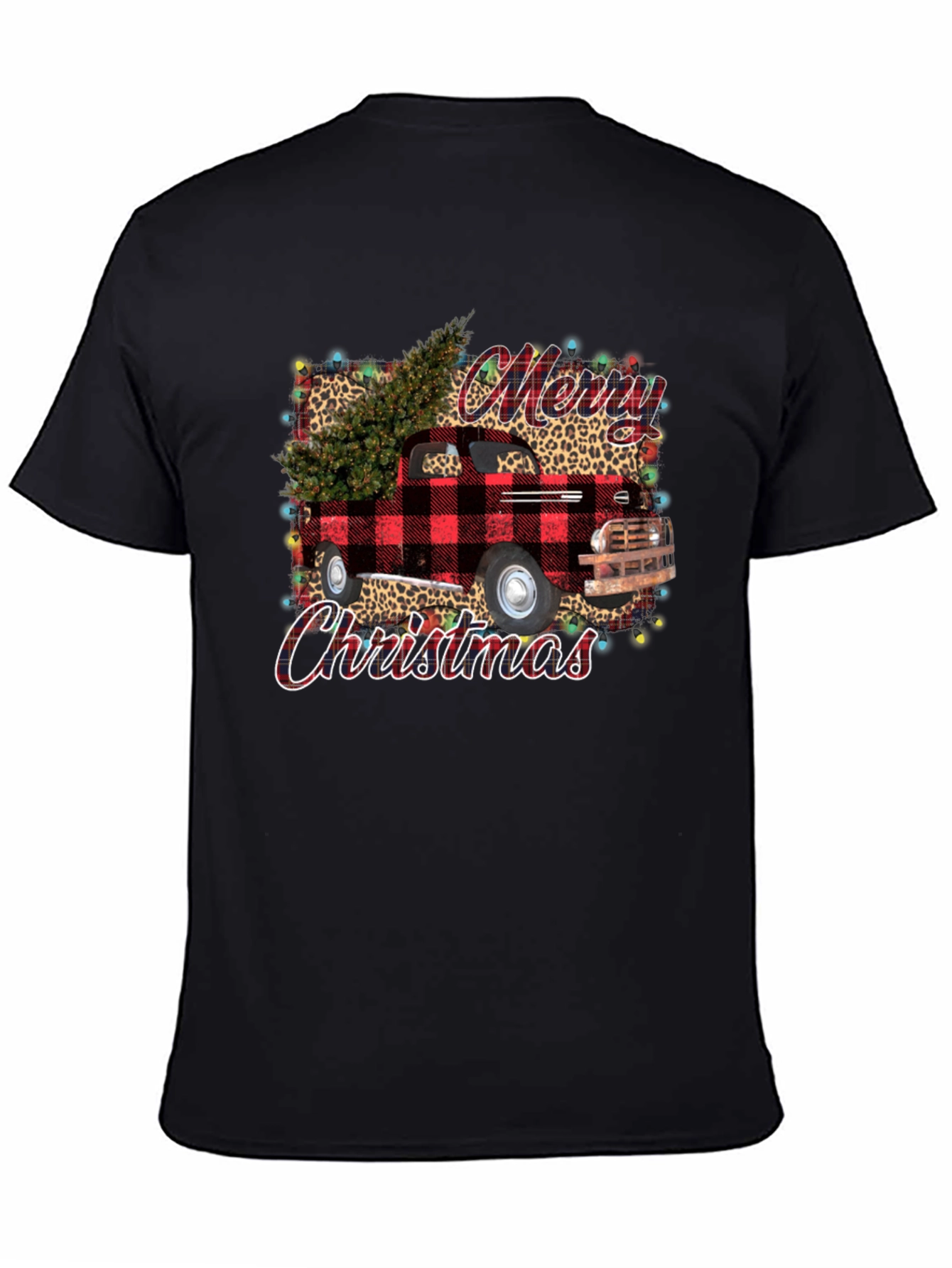 Merry Christmas Buffalo Plaid Truck T-Shirt