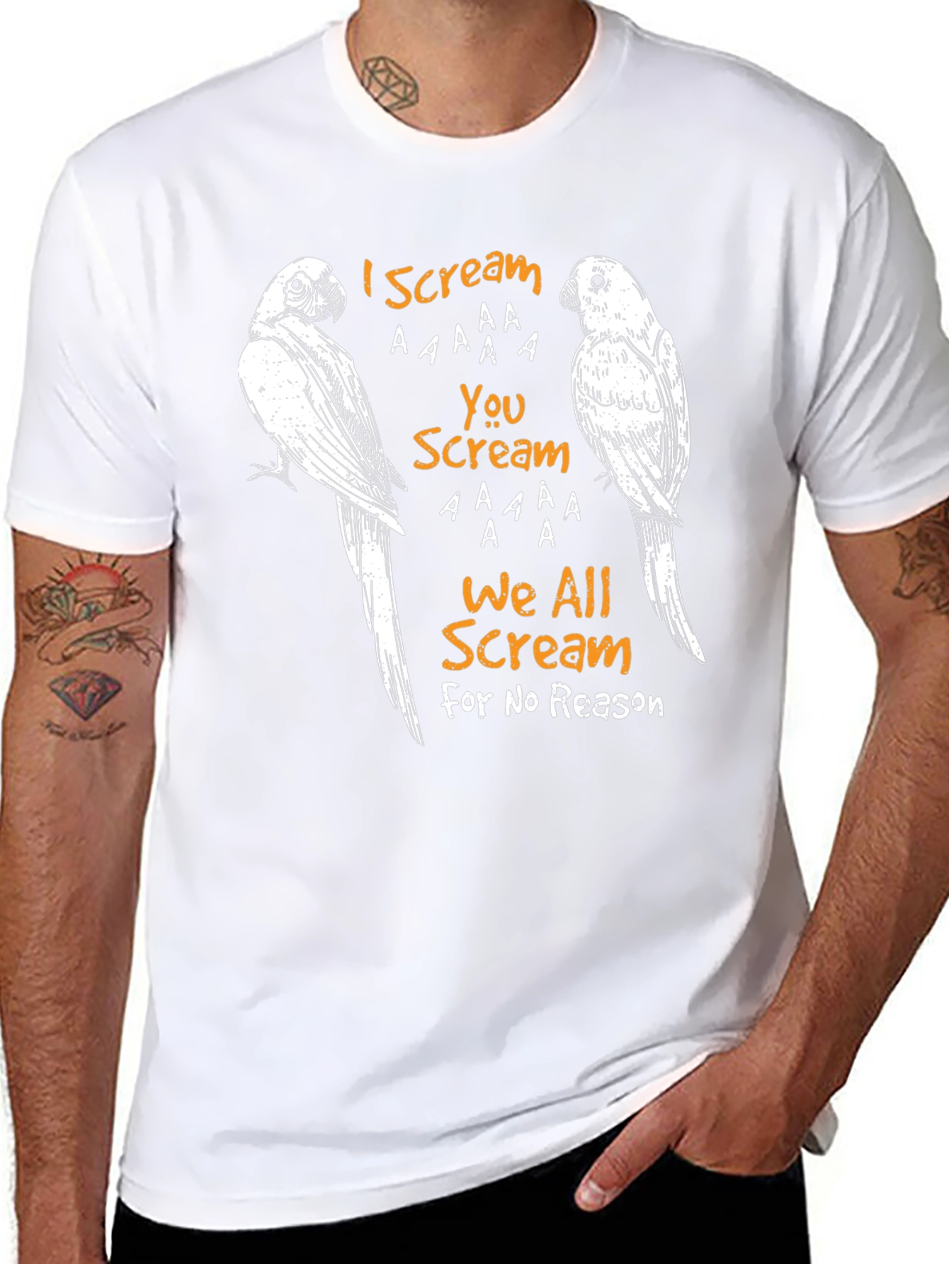 Funny Parrot T-Shirt - I Scream You Scream Design