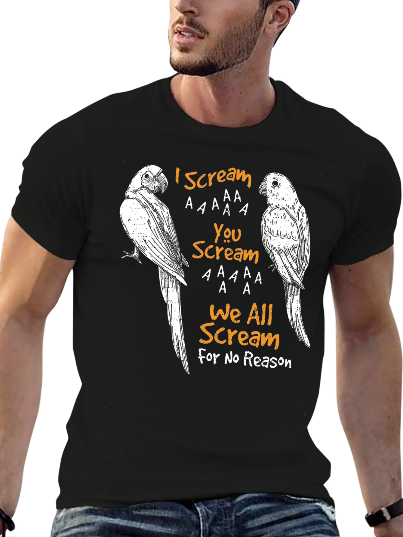Funny Parrot T-Shirt - I Scream You Scream Design