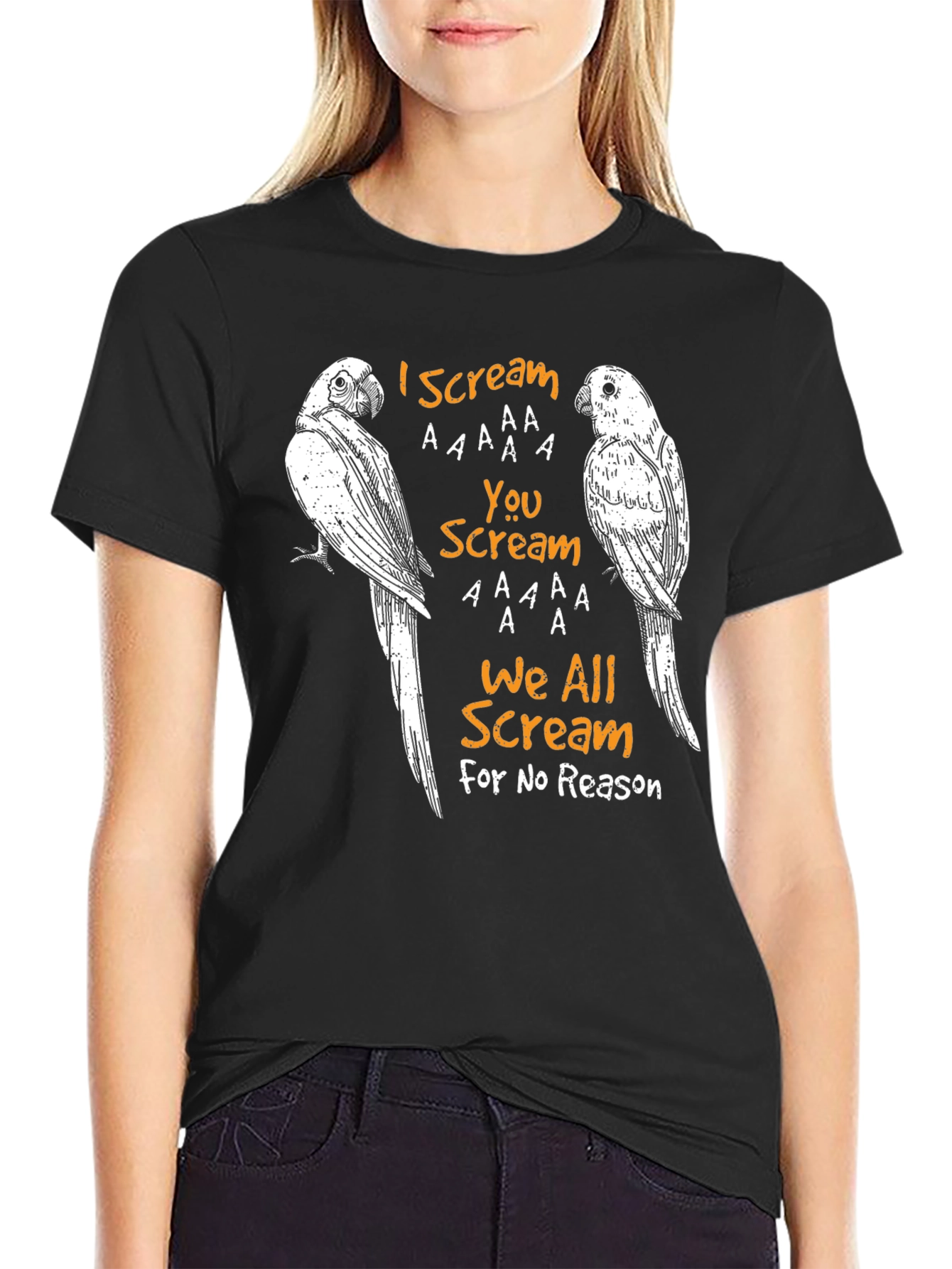 Funny Parrot T-Shirt - I Scream You Scream Design
