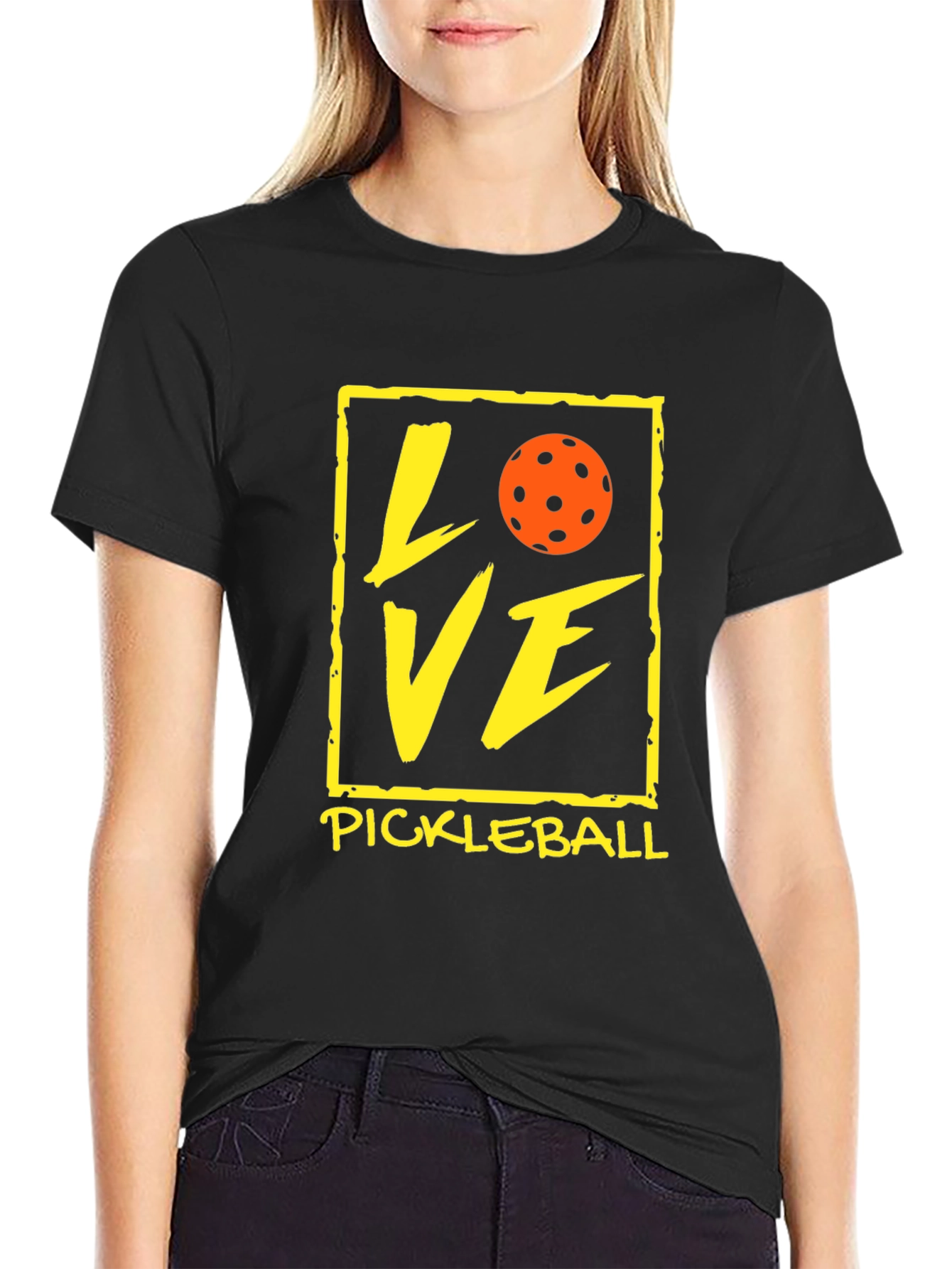 Love Pickleball Graphic Tee - Black Cotton T-Shirt