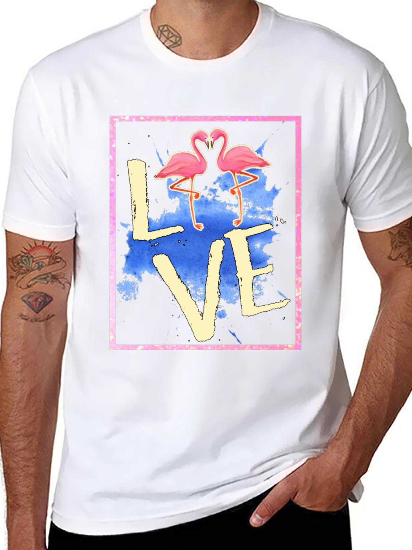 Flamingo Love Graphic Tee - Trendy T-Shirt