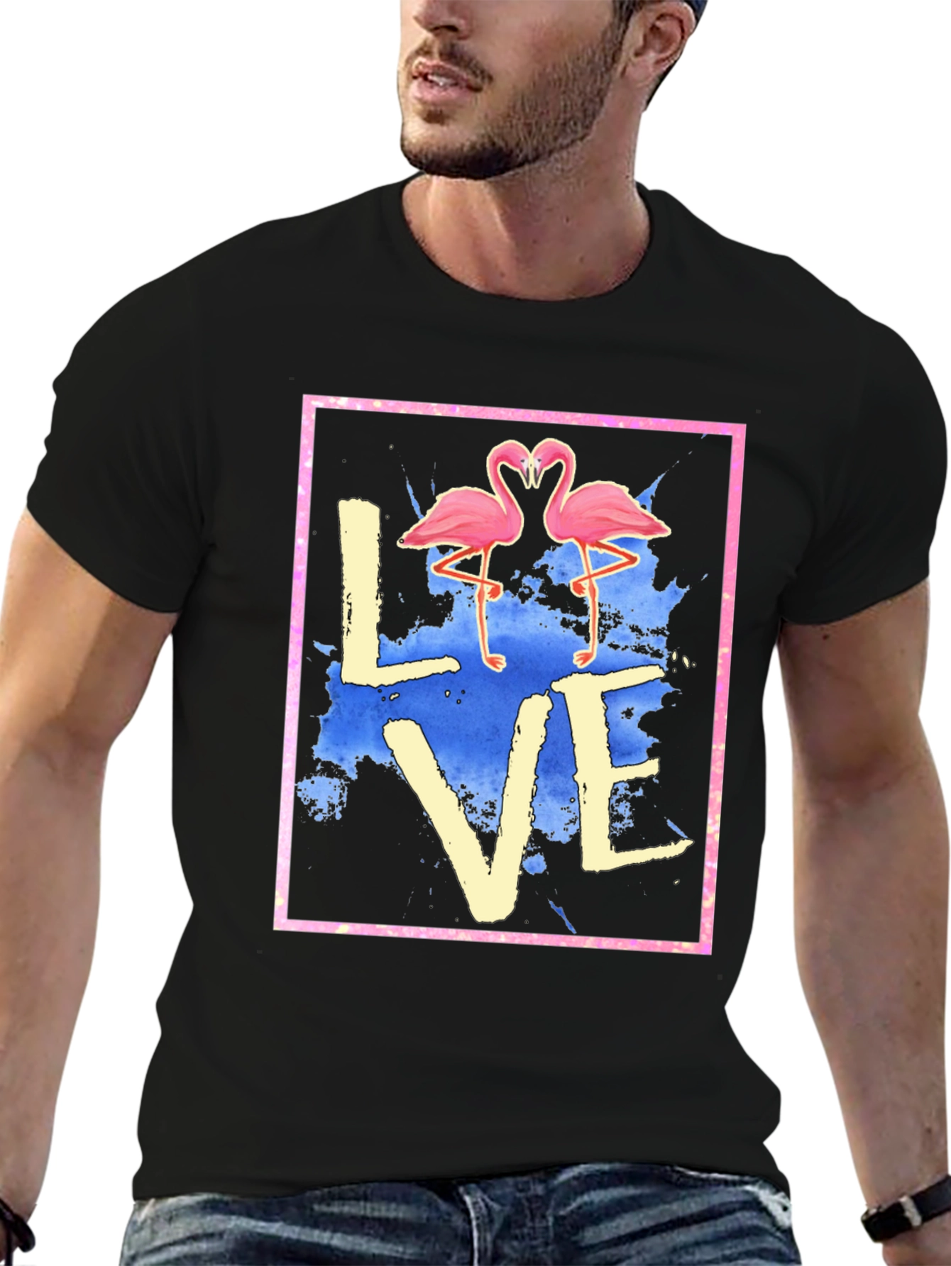 Flamingo Love Graphic Tee - Trendy T-Shirt