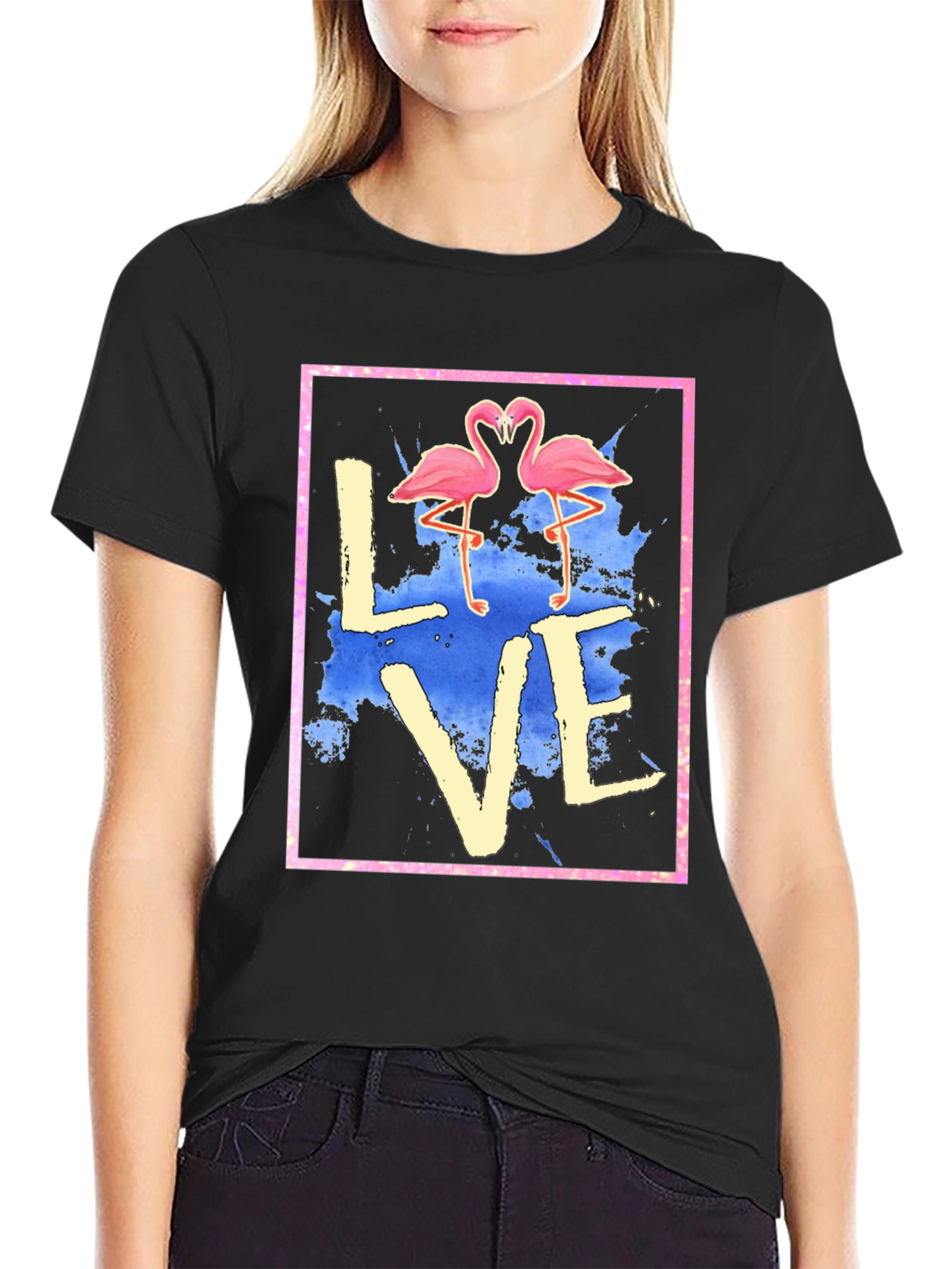 Flamingo Love Graphic Tee - Trendy T-Shirt