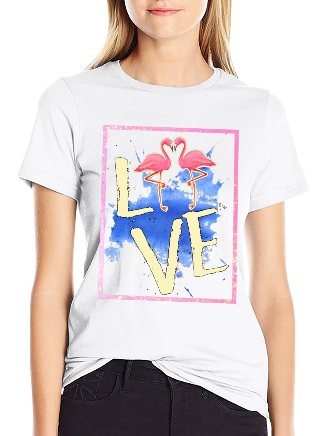 Flamingo Love Graphic Tee - Trendy T-Shirt