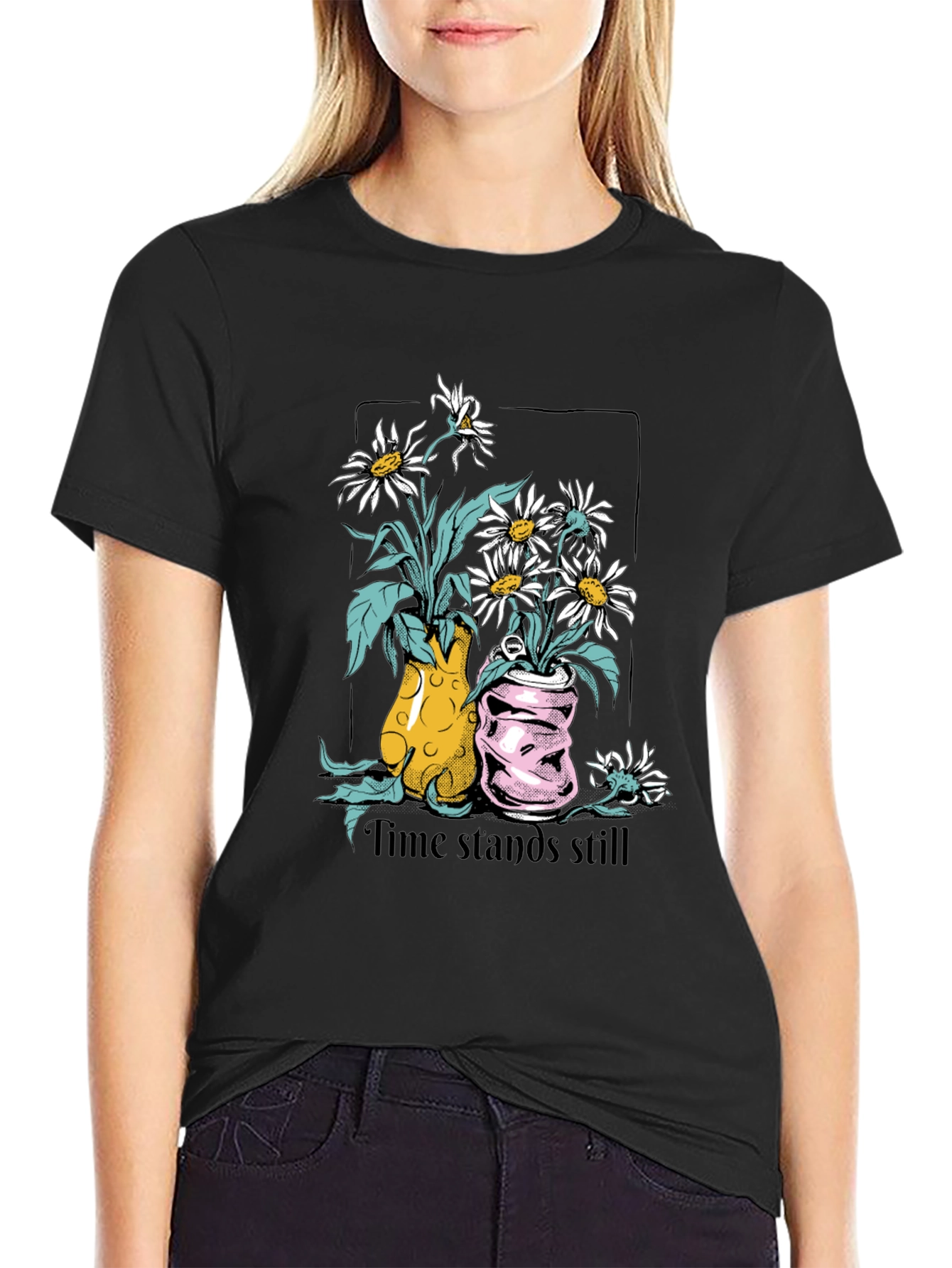 Time Stands Still Graphic Tee - Black