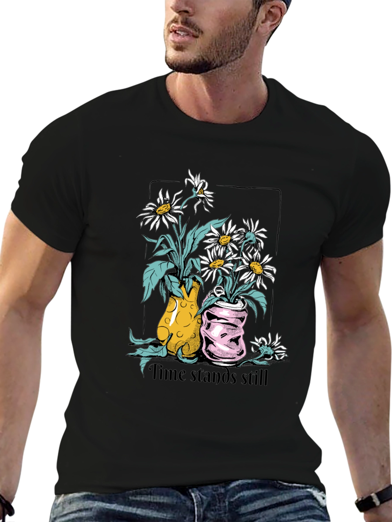 Time Stands Still Graphic Tee - Black
