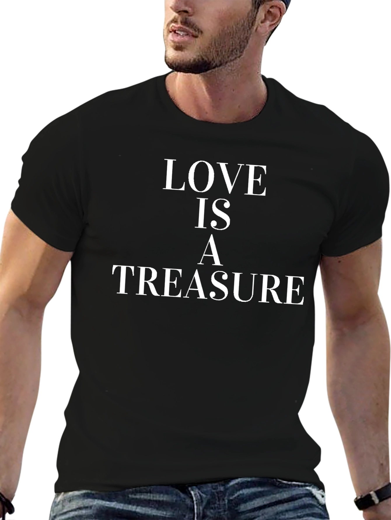 Love is a Treasure Black Graphic Tee